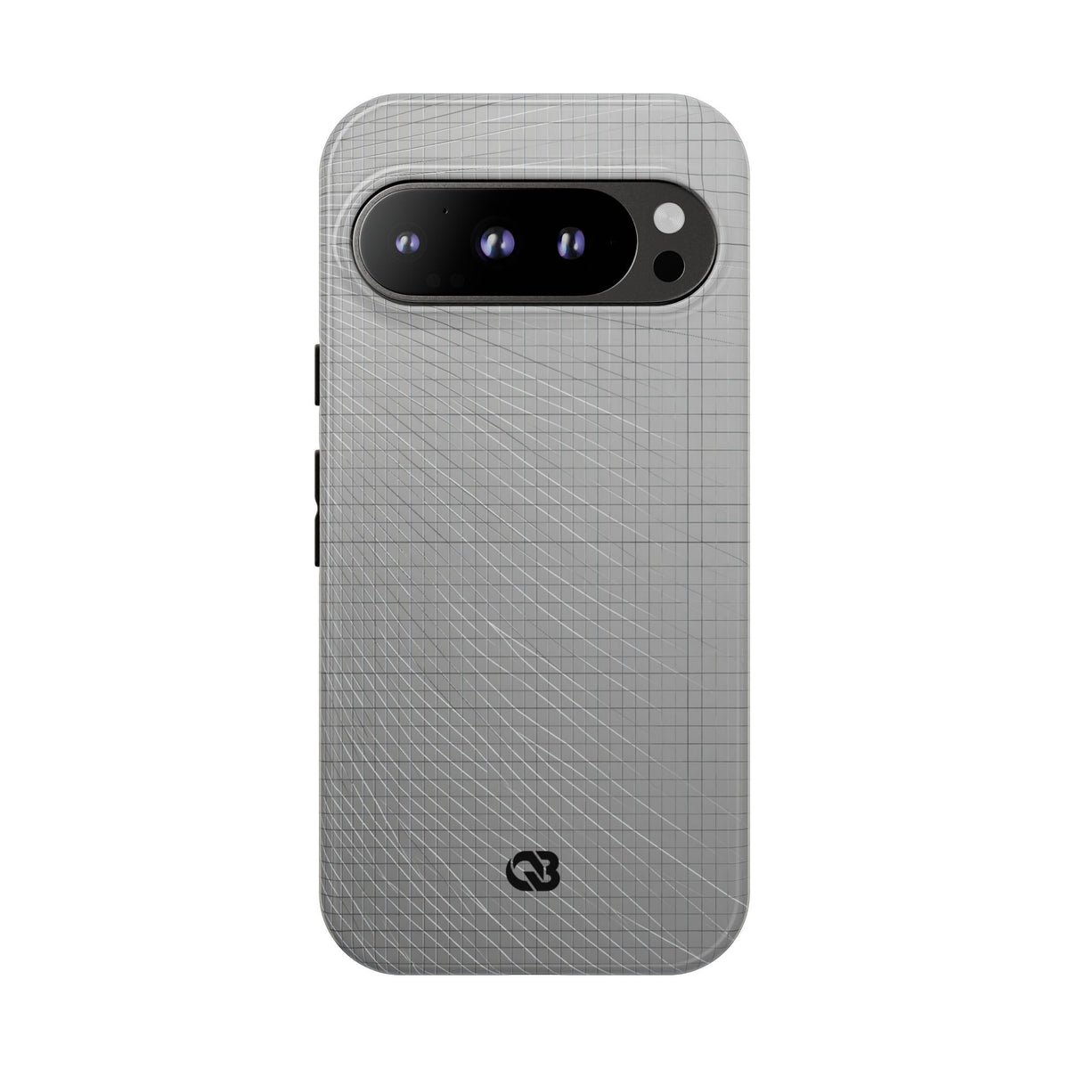 Grey Tough Phone Case for Google Pixel - Chrome Mesh Warp