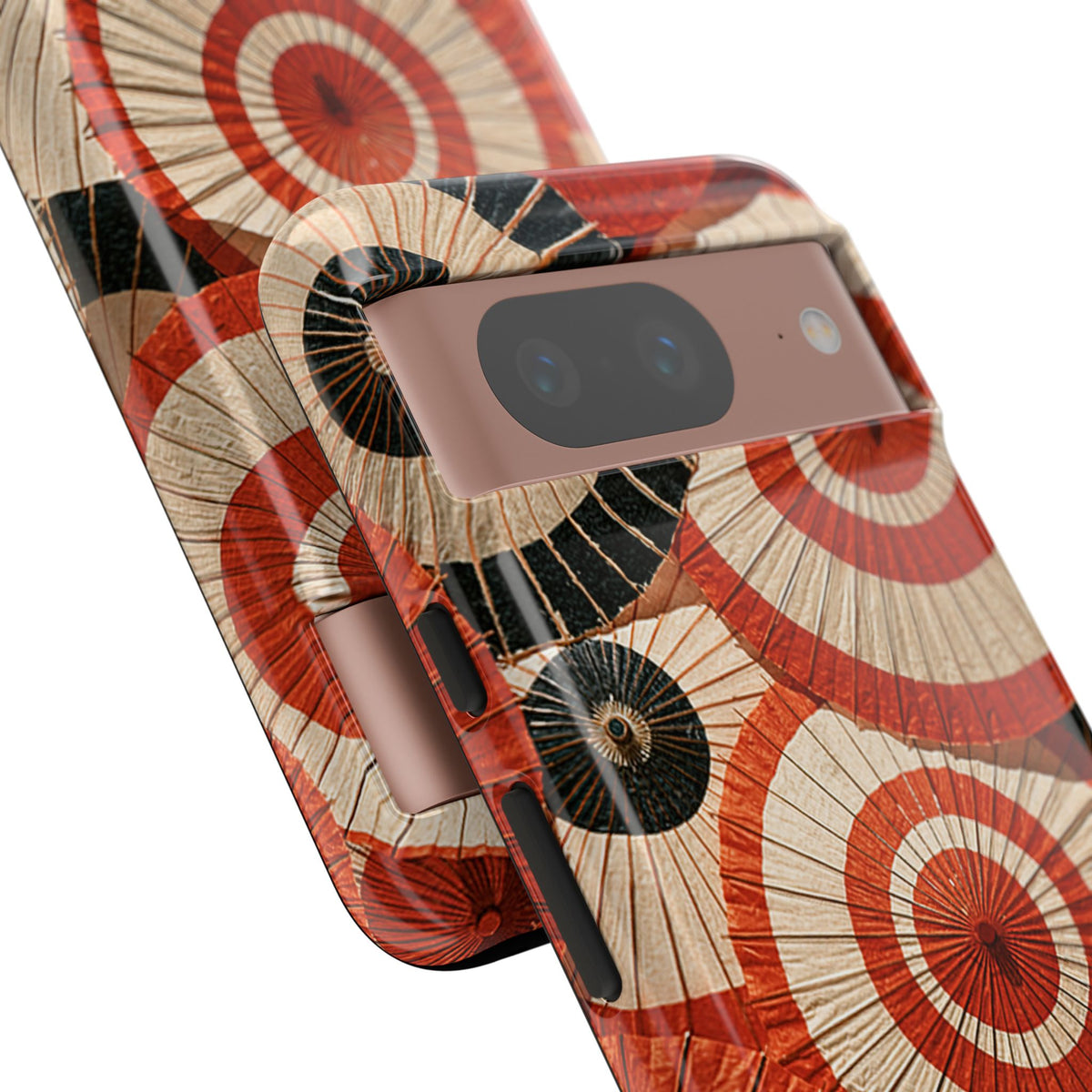 Vermilion Wagasa Motif · Tough Phone Case for Pixel · Red