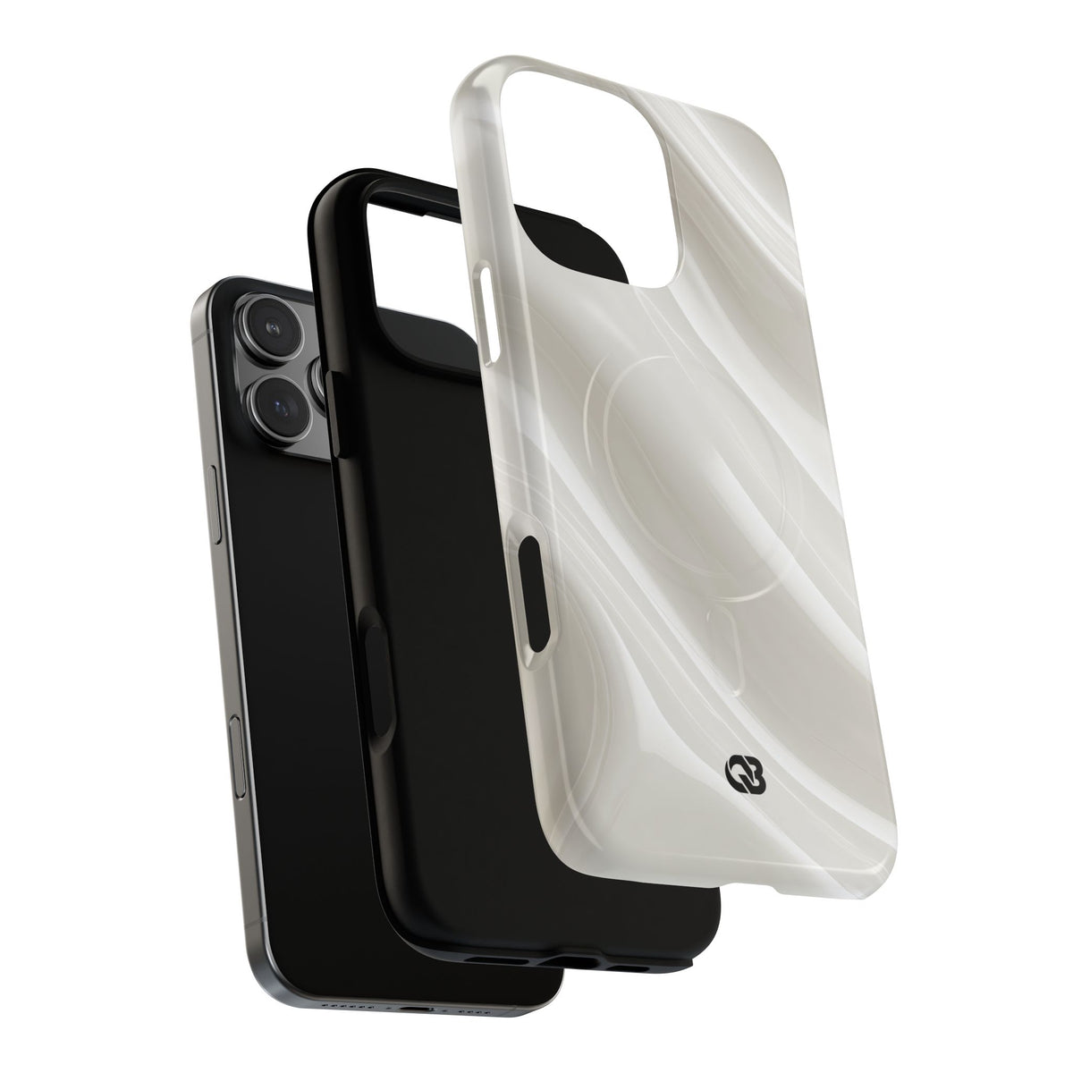White Tough 2.0 Magsafe Phone Case for iPhone - Polished Ivory Wave