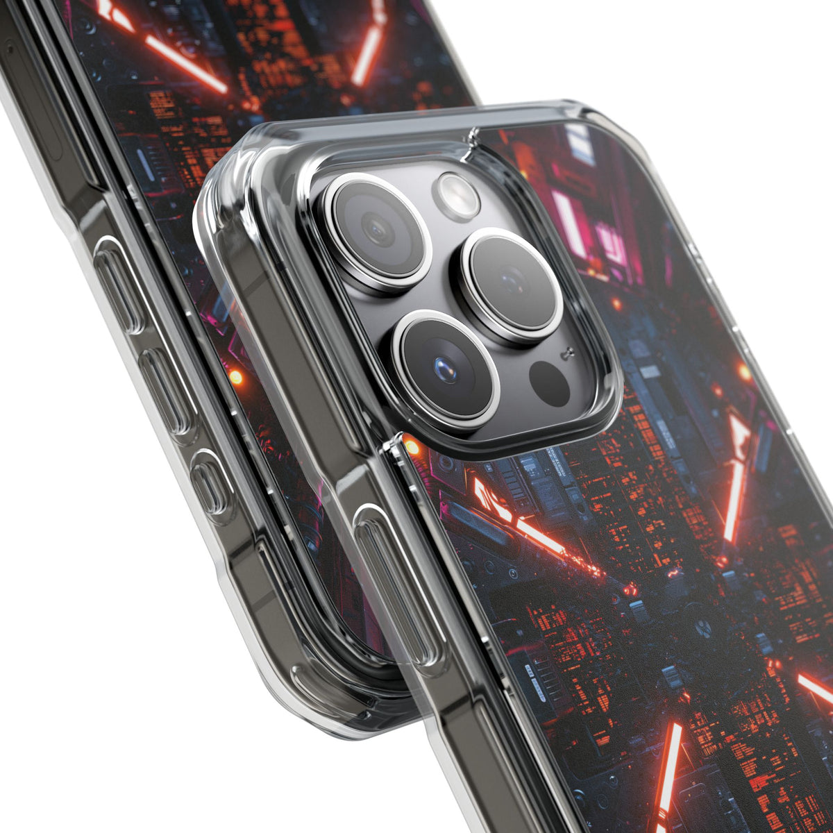 Cybernetic Reactor Core · Clear Impact Magnetic Phone Case for iPhone · Black
