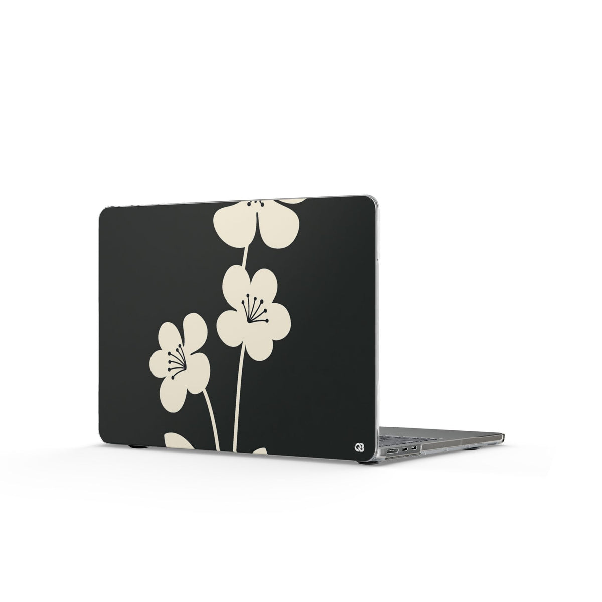Nordic Blossom · Clear Hard Case for MacBook · Black