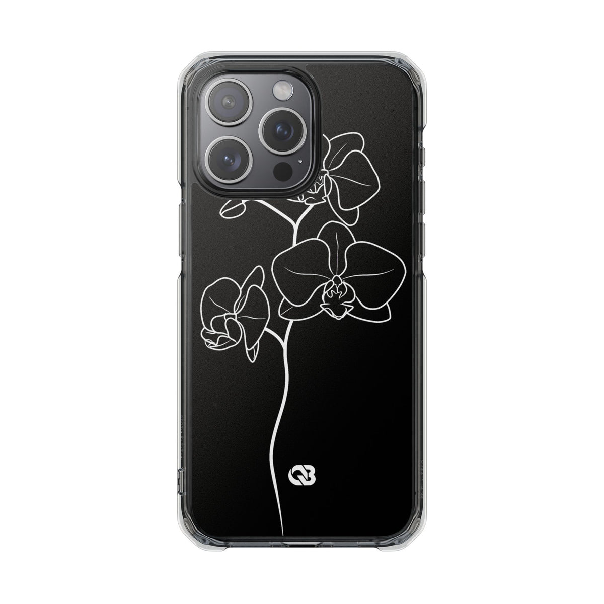 Black Impact MagSafe Phone Case for iPhone - Noir Alabaster Orchid