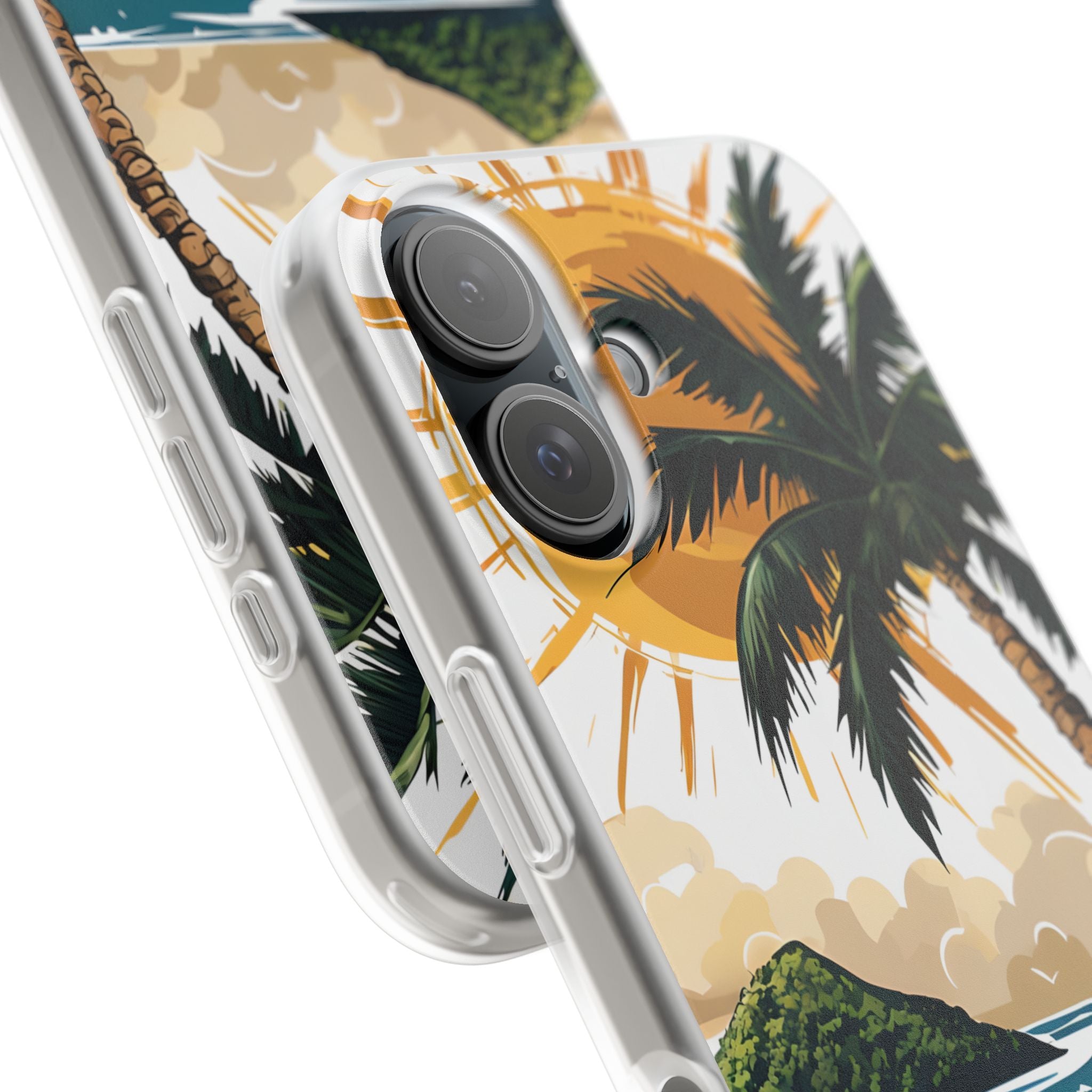 Sunny Palm Breeze iPhone 16 Case - Soft