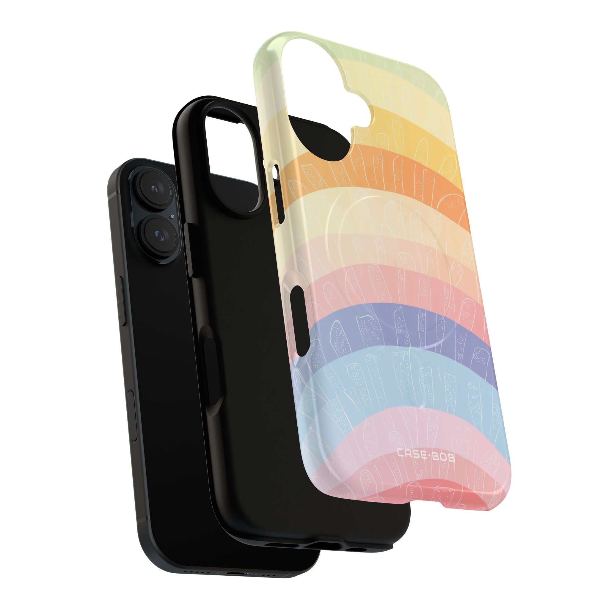Pastel Rainbow Bands iPhone 16 Case - Tough+