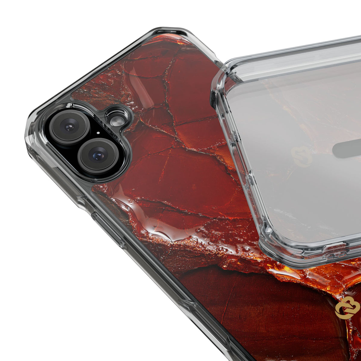 Amber Embrace · Clear Impact Magnetic Phone Case for iPhone · Brown