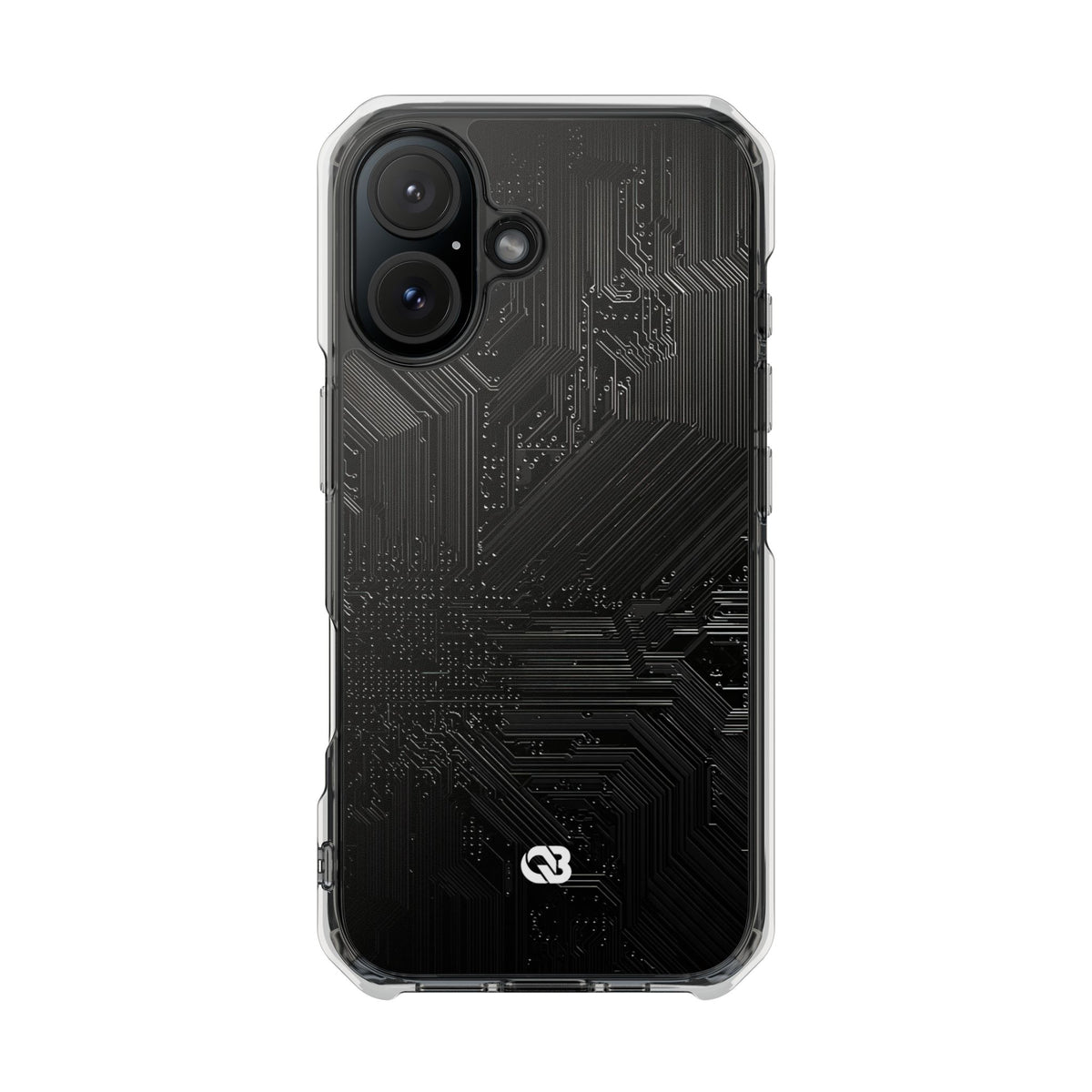 Obsidian Circuitry · Clear Impact Magnetic Phone Case for iPhone · Black