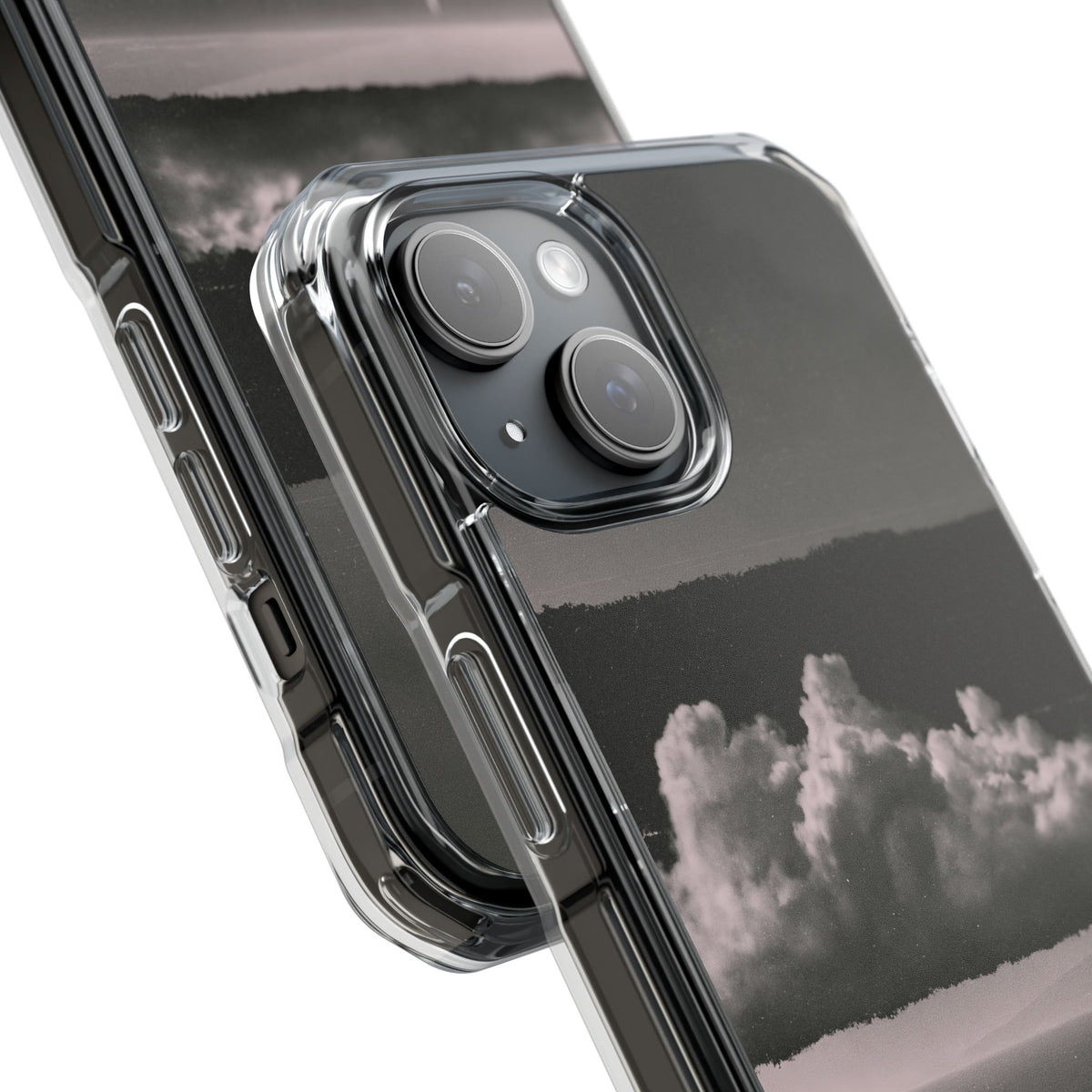 Crimson Horizon · Clear Impact Magnetic Phone Case for iPhone · Black