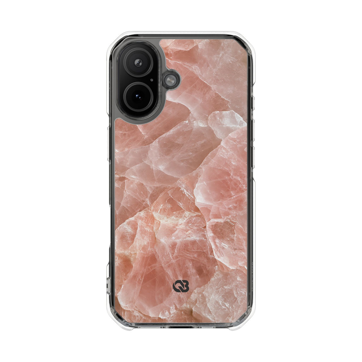 Rose Quartz Facet · Clear Impact Magnetic Phone Case for iPhone · Pink