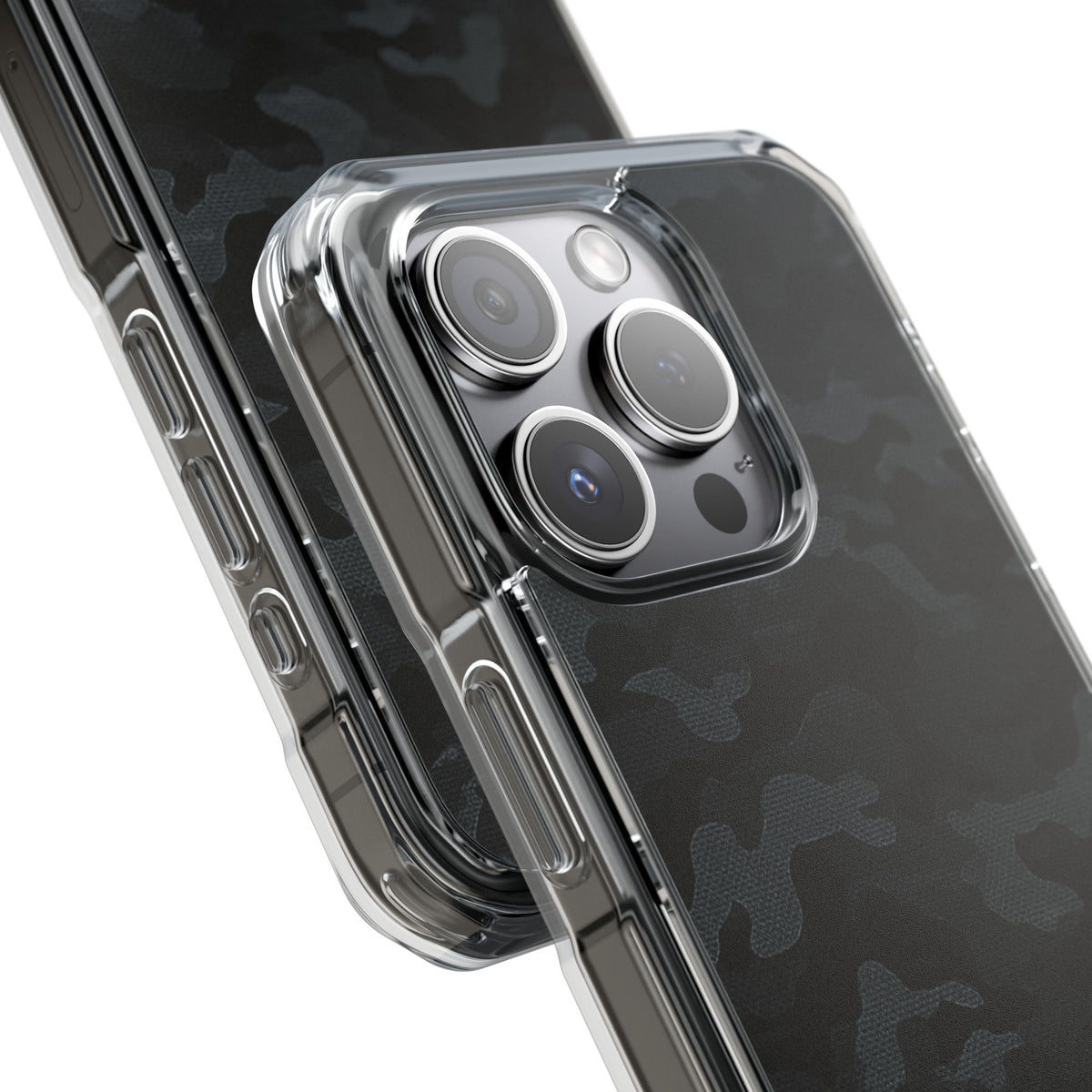 Blackout Urban Camo · Clear Impact Magnetic Phone Case for iPhone · Black