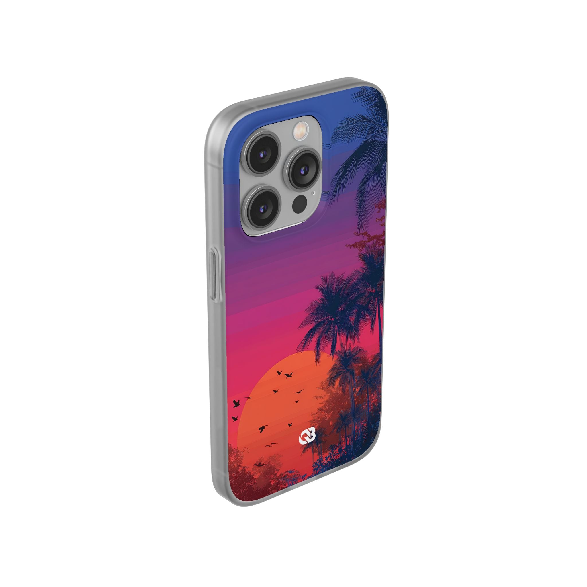 Neon Horizon Palms · Soft Capa para iPhone
