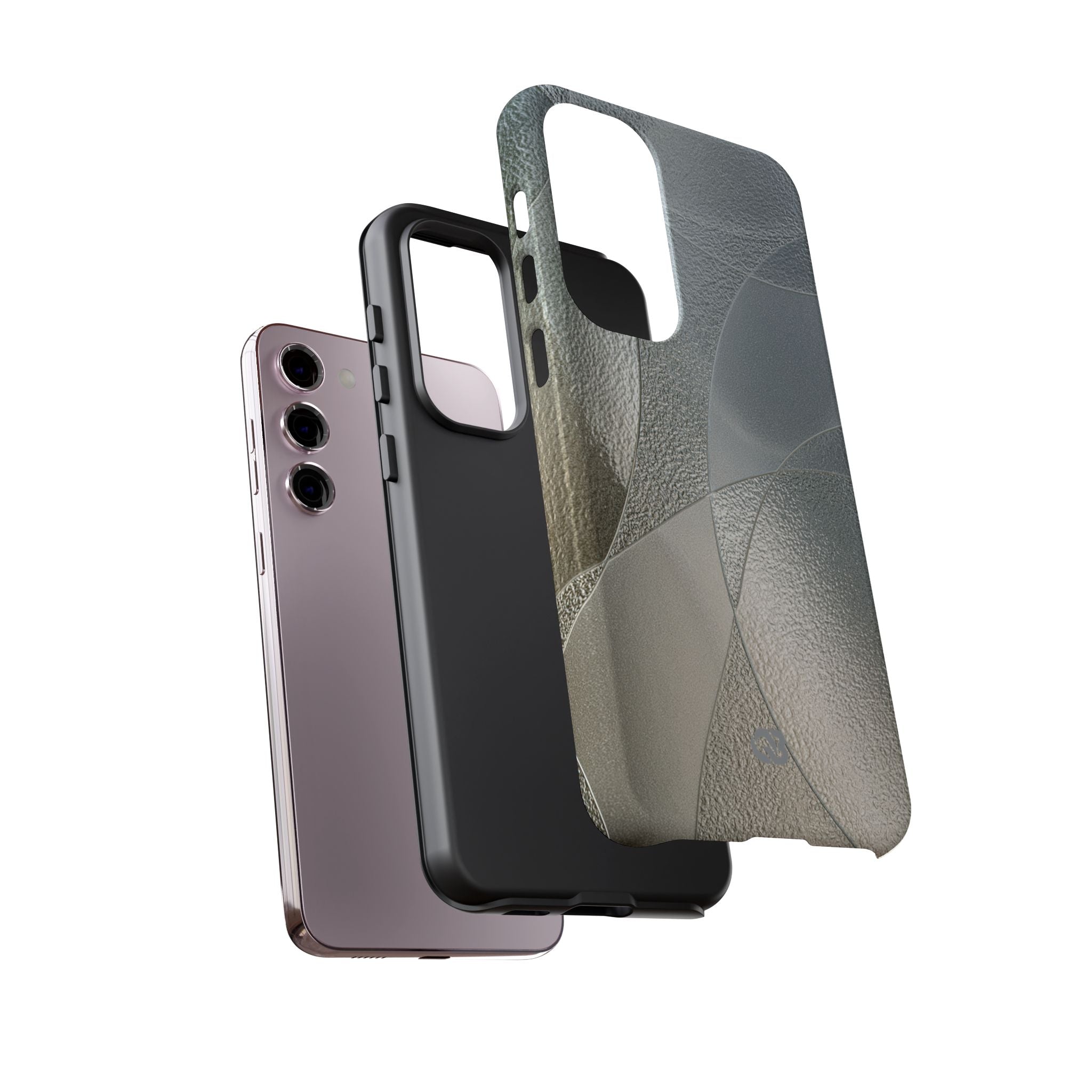 Silver Tough Phone Case for Samsung - Frosted Silver Mosaic