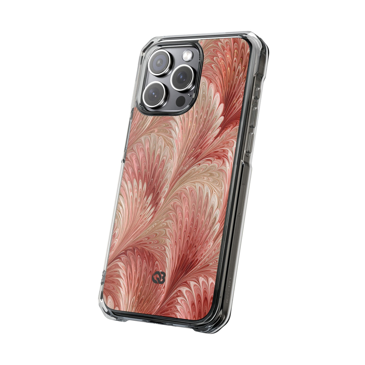 Blush Petal Plume · Clear Impact Magnetic Phone Case for iPhone · Pink