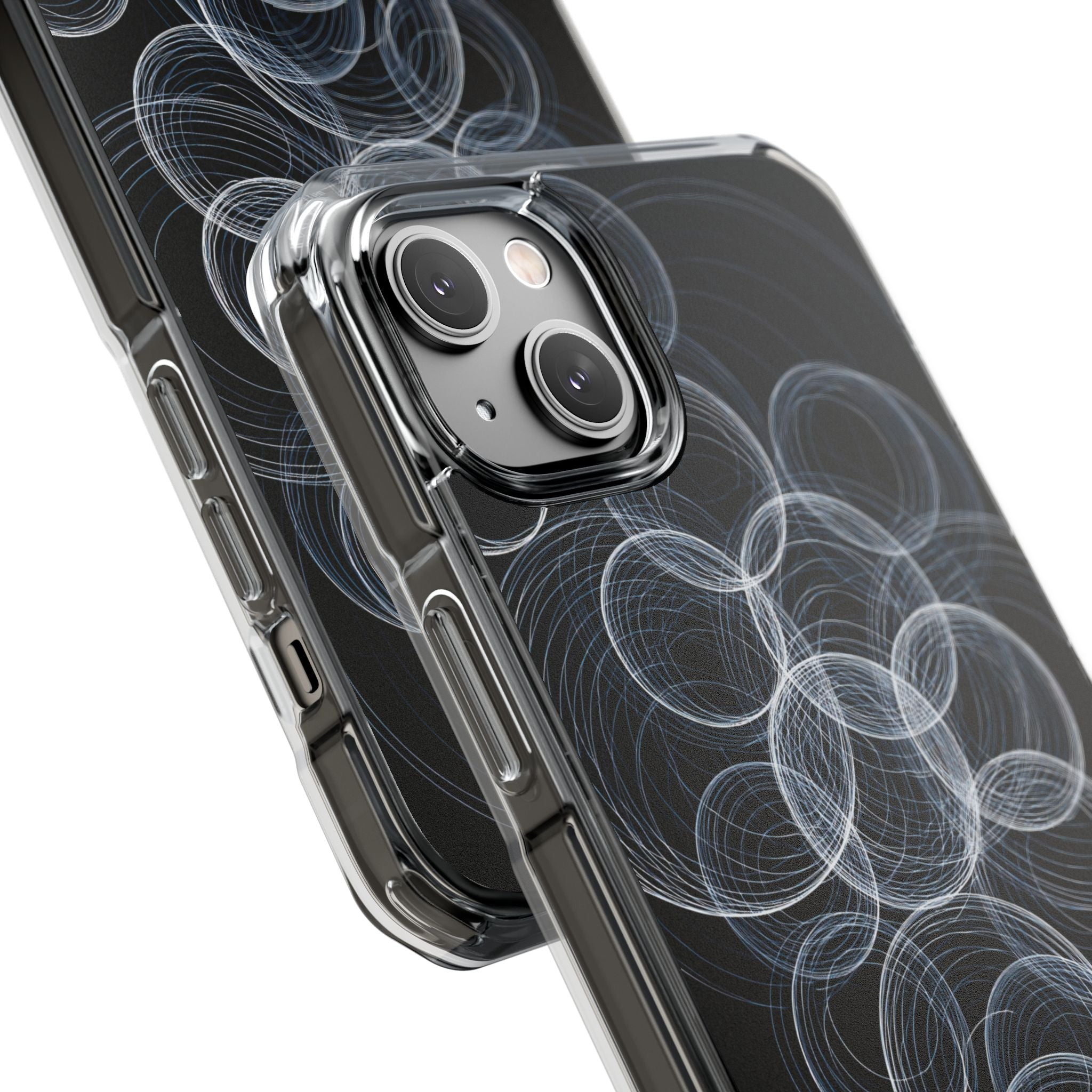 Black Impact MagSafe Phone Case for iPhone - Frosted Ring Matrix