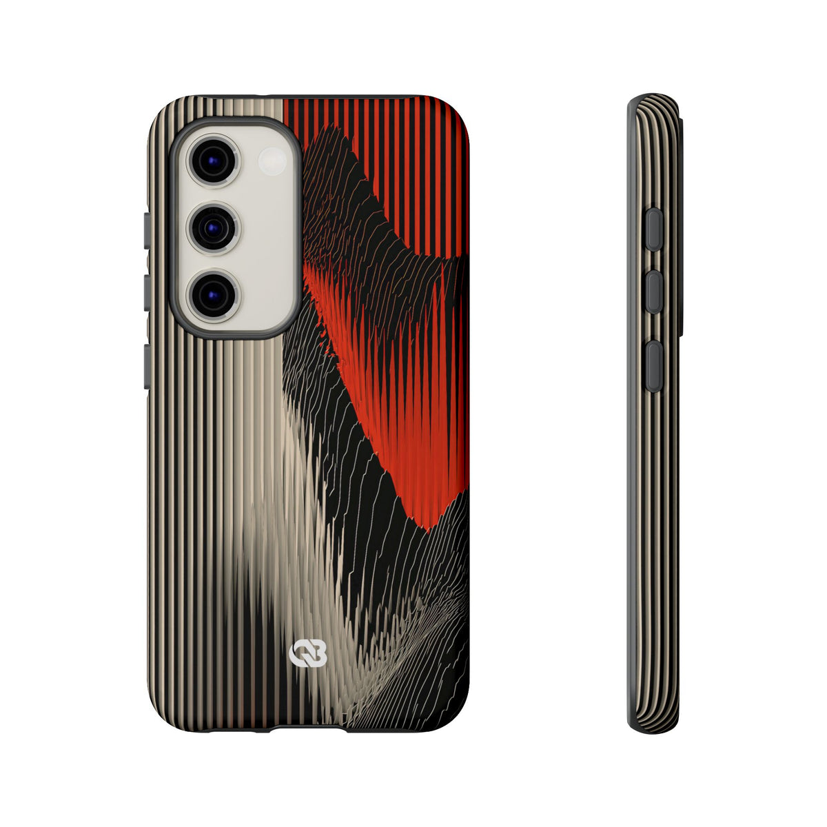 Red Tough Phone Case for Samsung - Crimson Pulse Topo