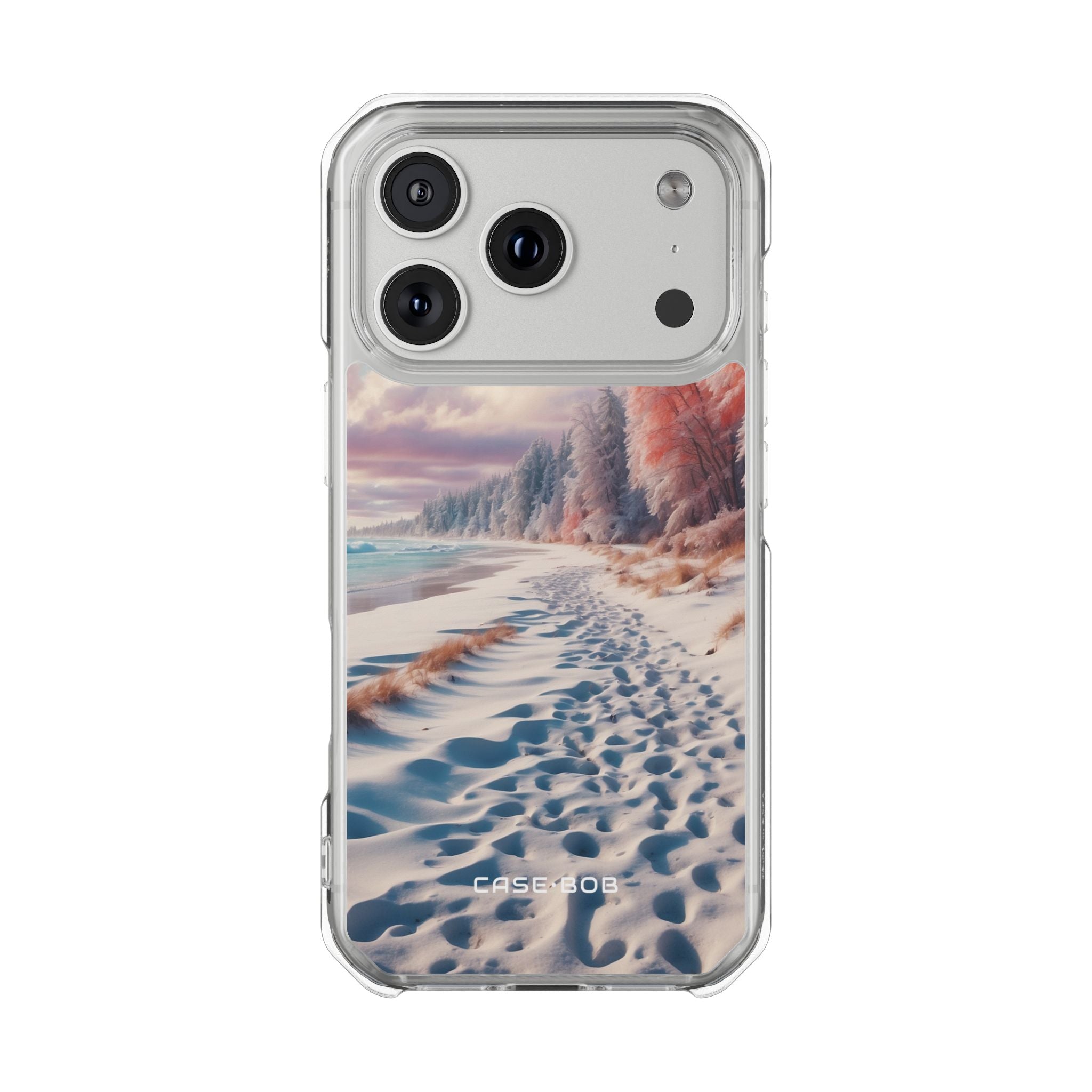 Snow Shore Footprints iPhone 17 Pro Case - Impact