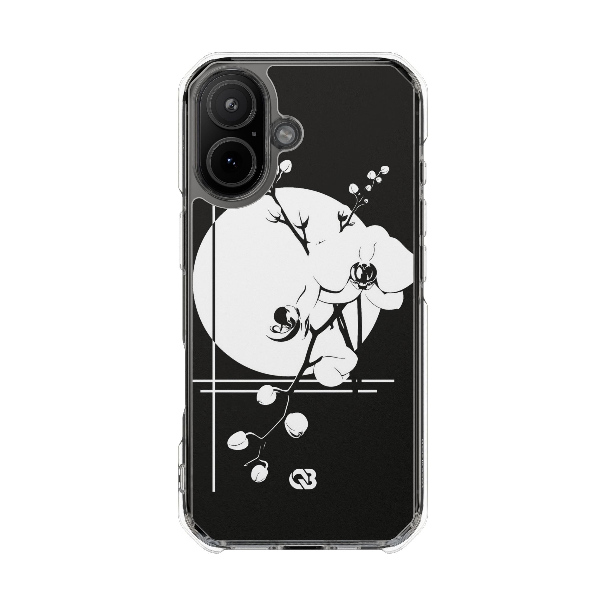 Black Impact MagSafe Phone Case for iPhone - Lunar Orchid Grid