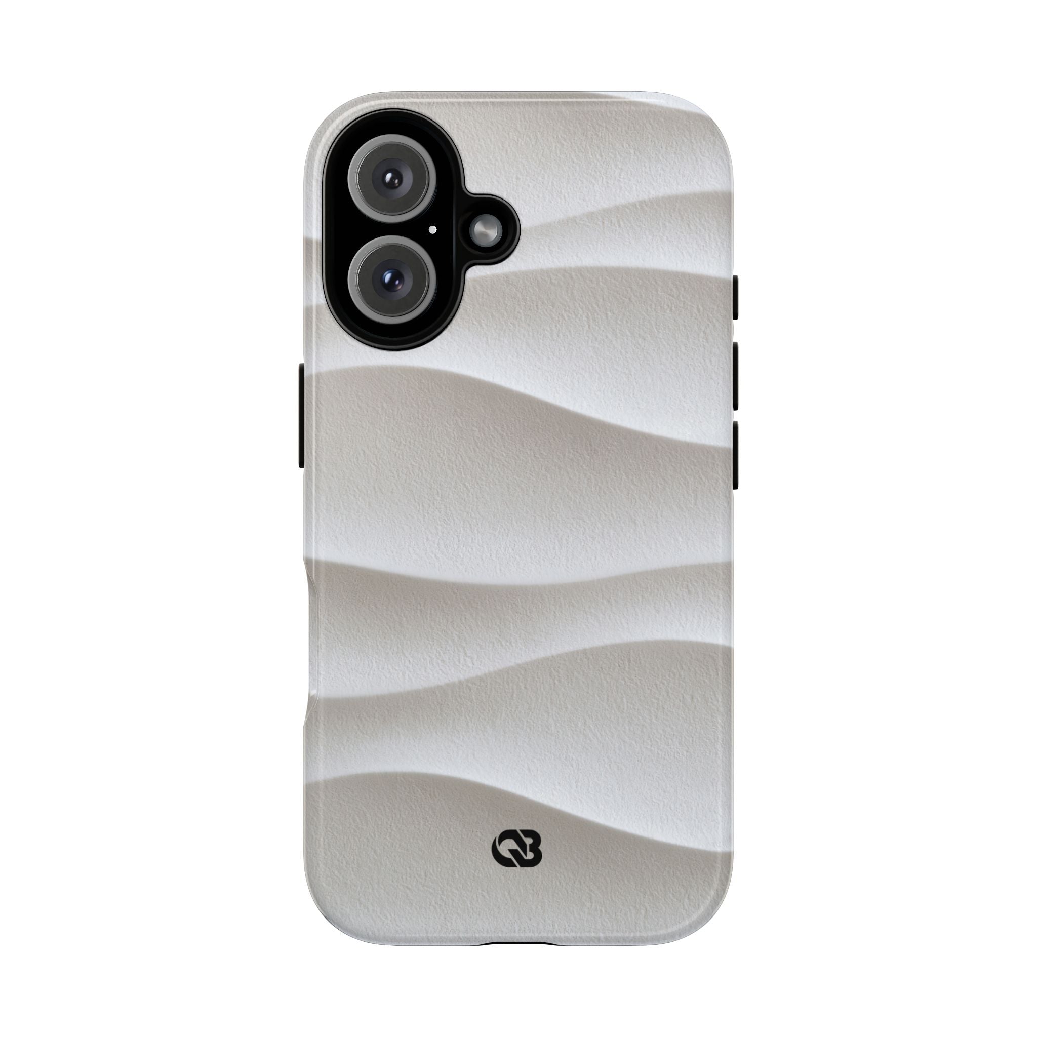 White Tough Phone Case for iPhone - Arctic Flow Ridges