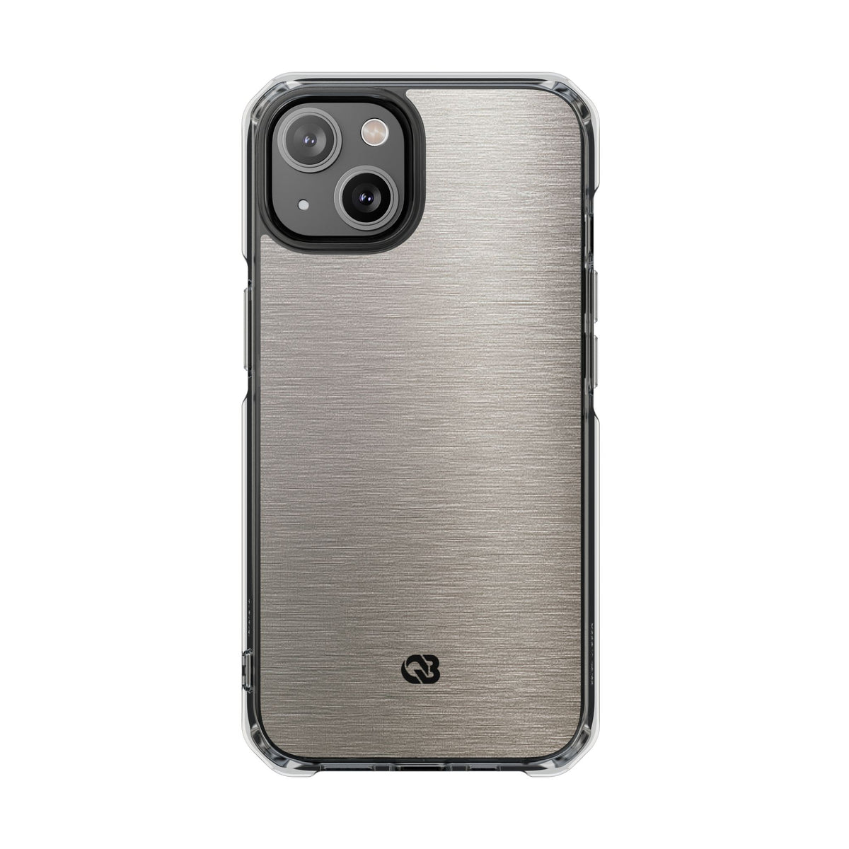 Grey Impact MagSafe Phone Case for iPhone - Brushed Nickel Linen