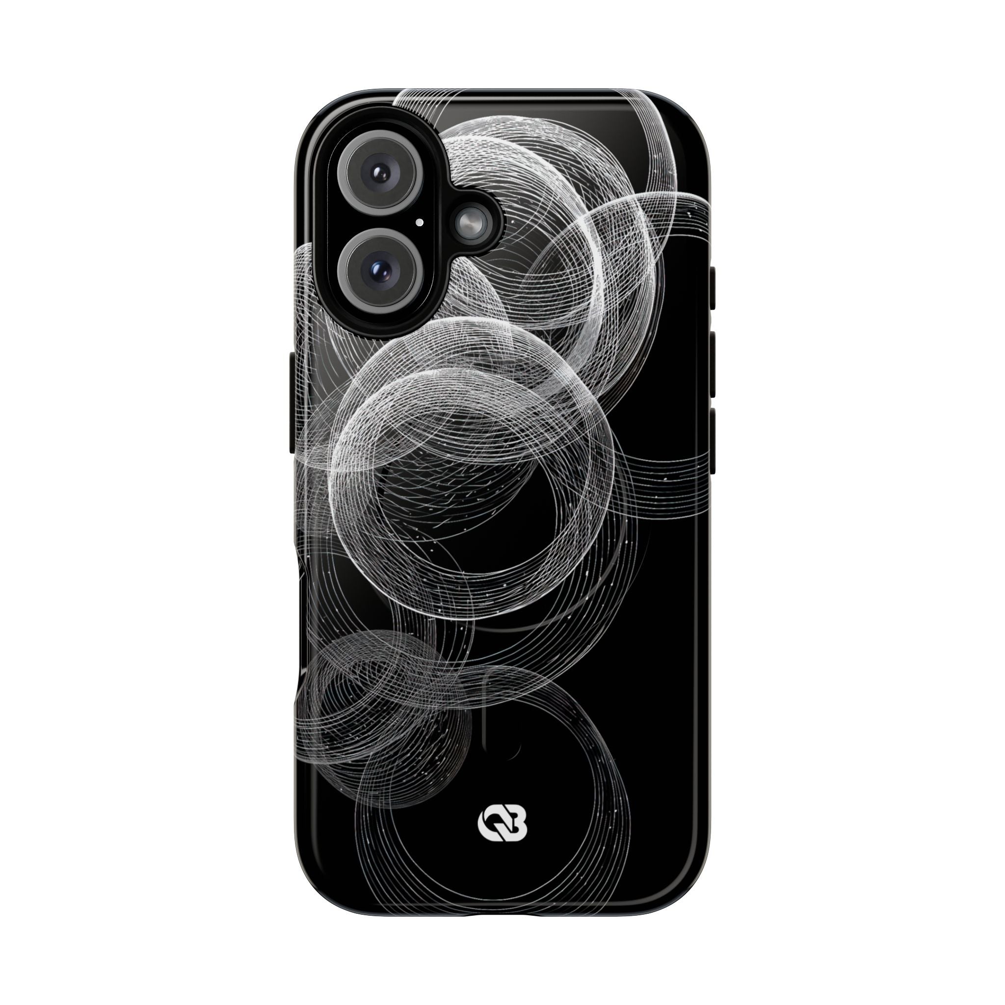 Black Tough 2.0 Magsafe Phone Case for iPhone - Kinetic Wireframe Orbit