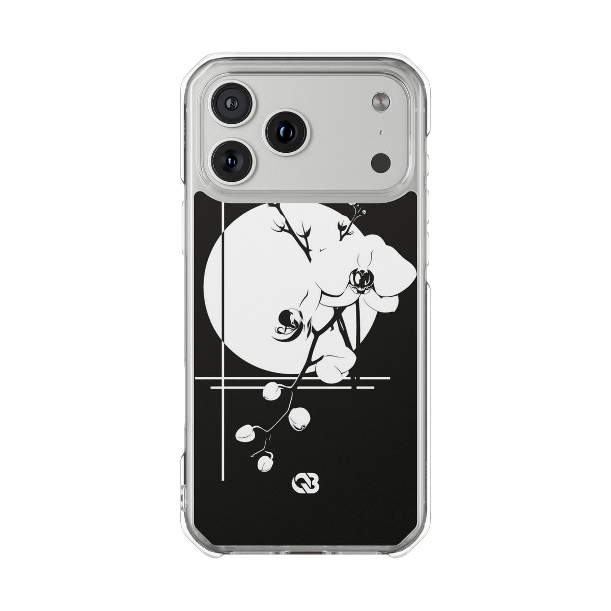 Nocturne Orchid Bloom · Clear Impact Magnetic Phone Case for iPhone · Black