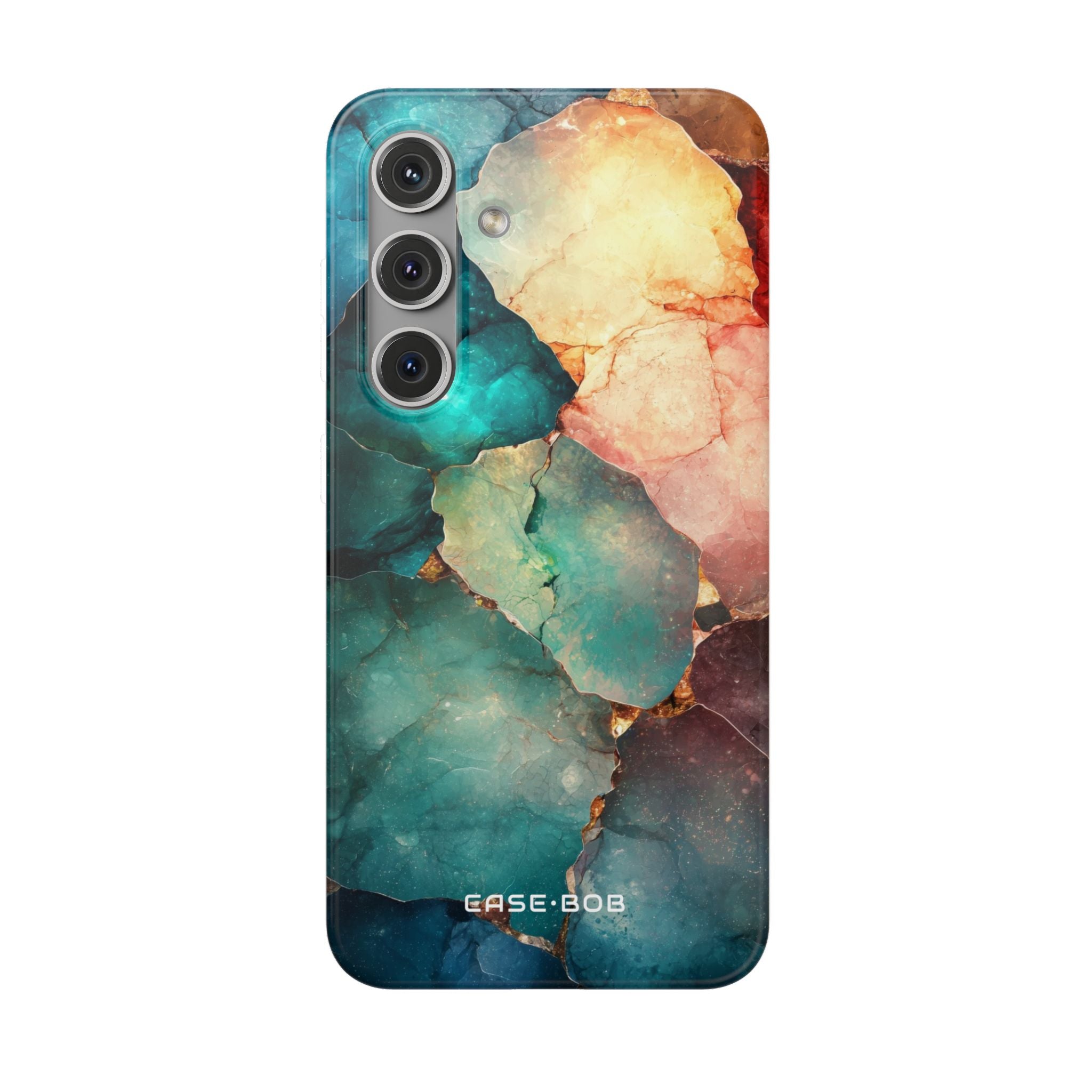 Teal Mosaic Veins Samsung S24 Case - Soft