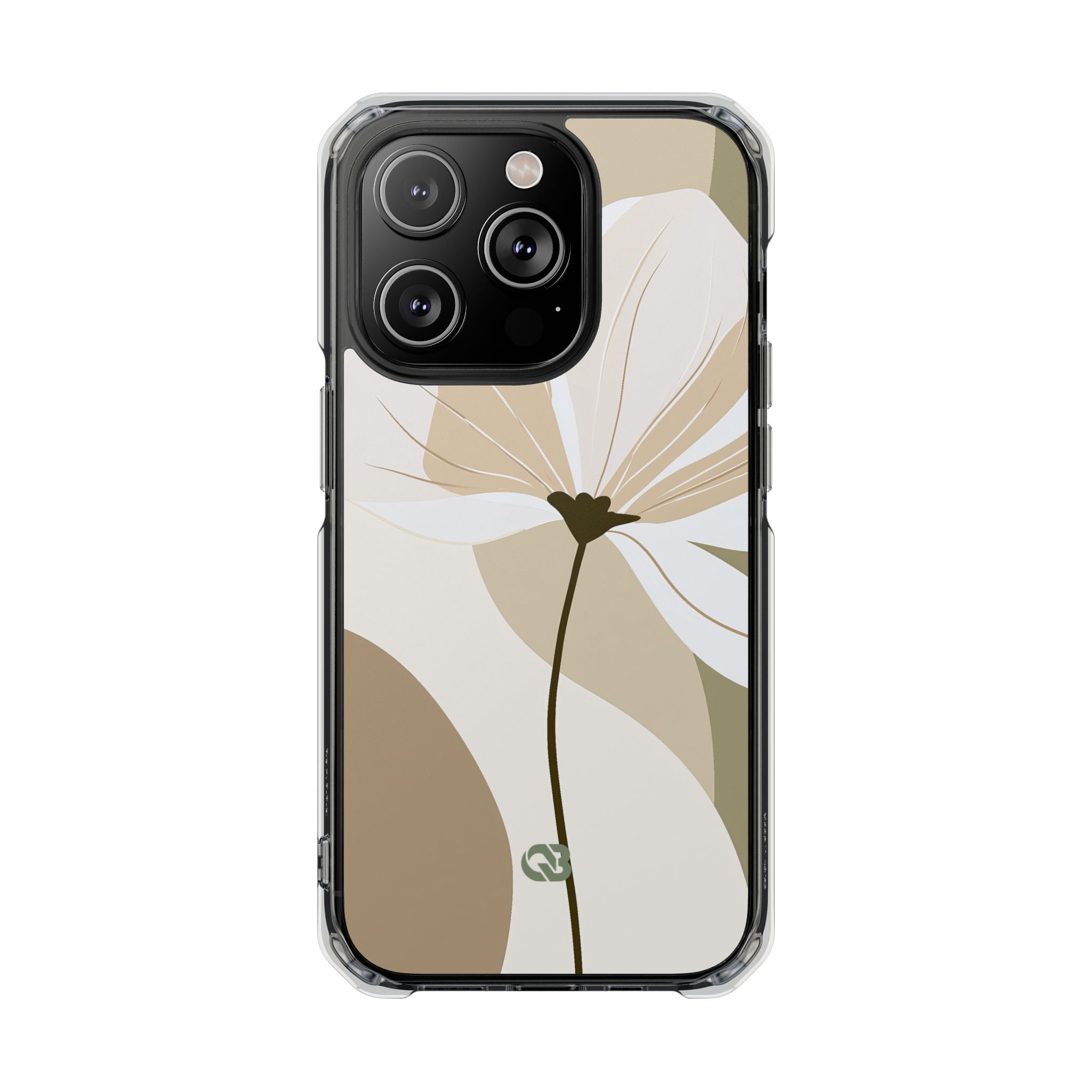 Beige Impact MagSafe Phone Case for iPhone - Sage Linen Magnolia