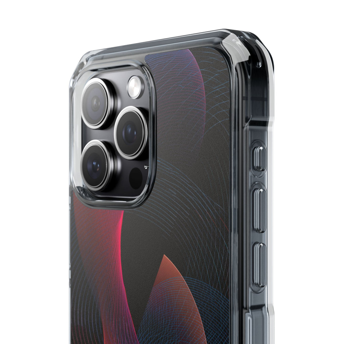 Black Impact MagSafe Phone Case for iPhone - Cobalt Crimson Flux