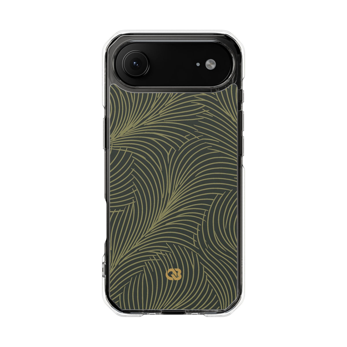 Midnight Palm Frond · Clear Impact Magnetic Phone Case for iPhone · Green