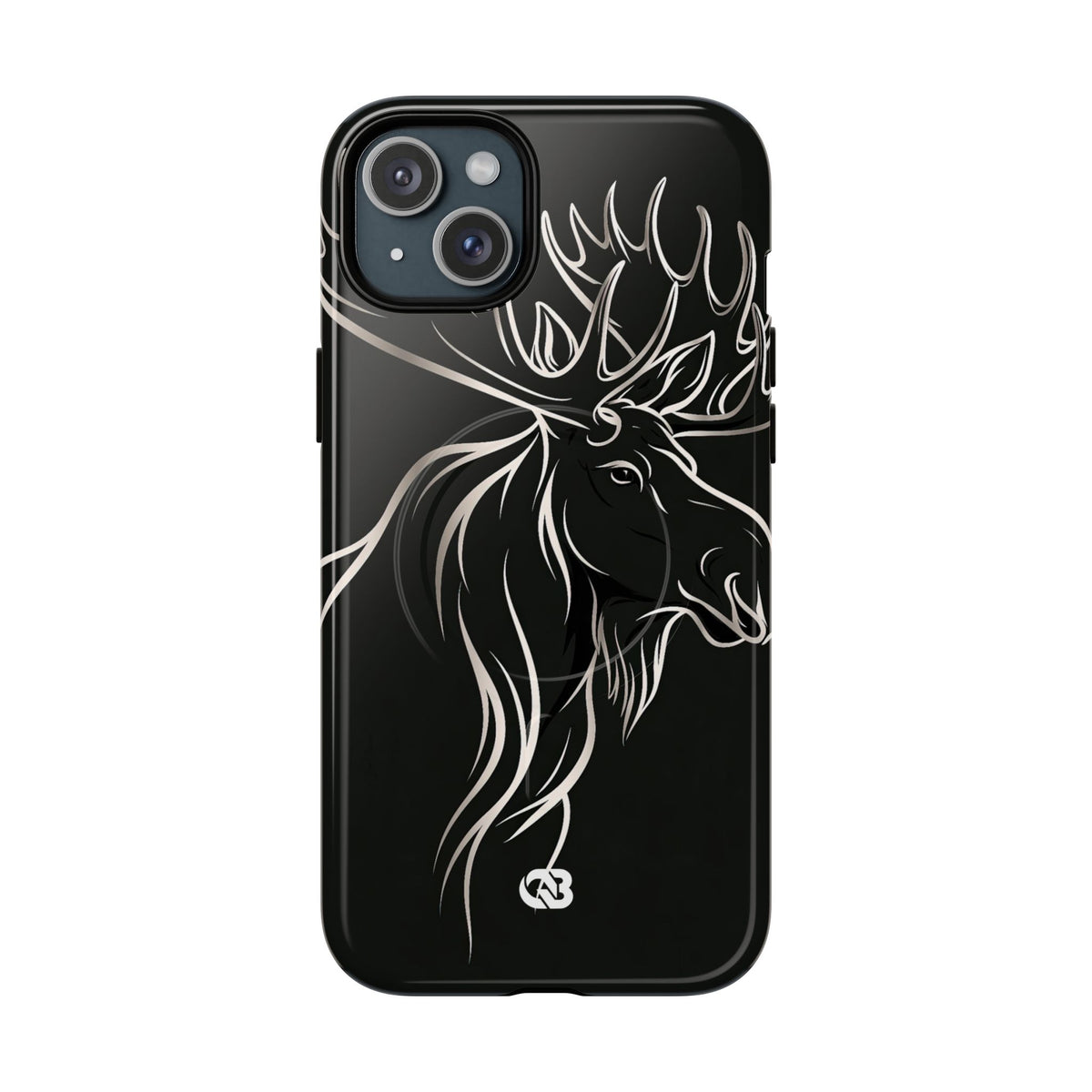 Nordic Moose Contour · Tough 2.0 Magnetic Phone Case for iPhone · Black