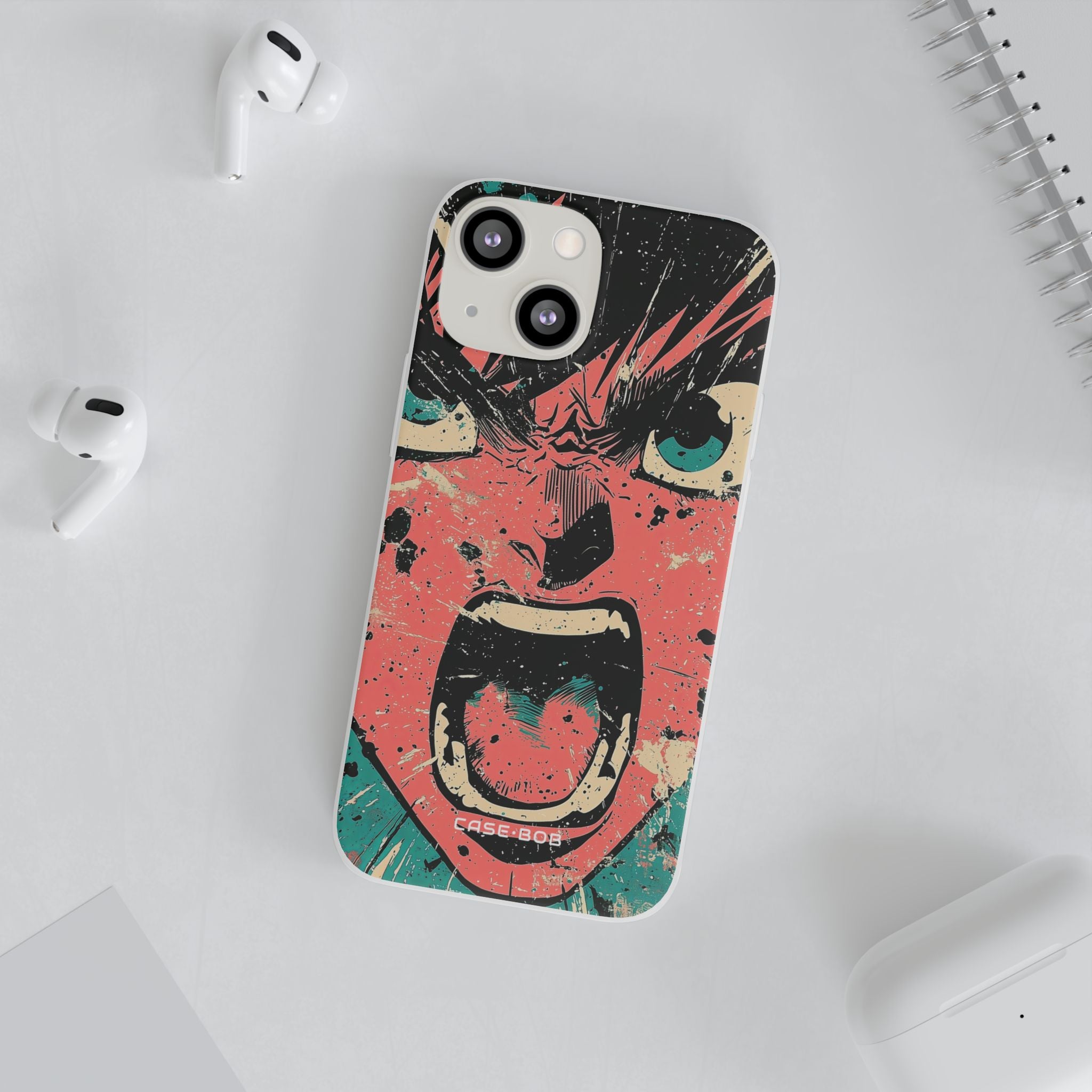Screaming Face Pink iPhone 13 mini Case - Soft