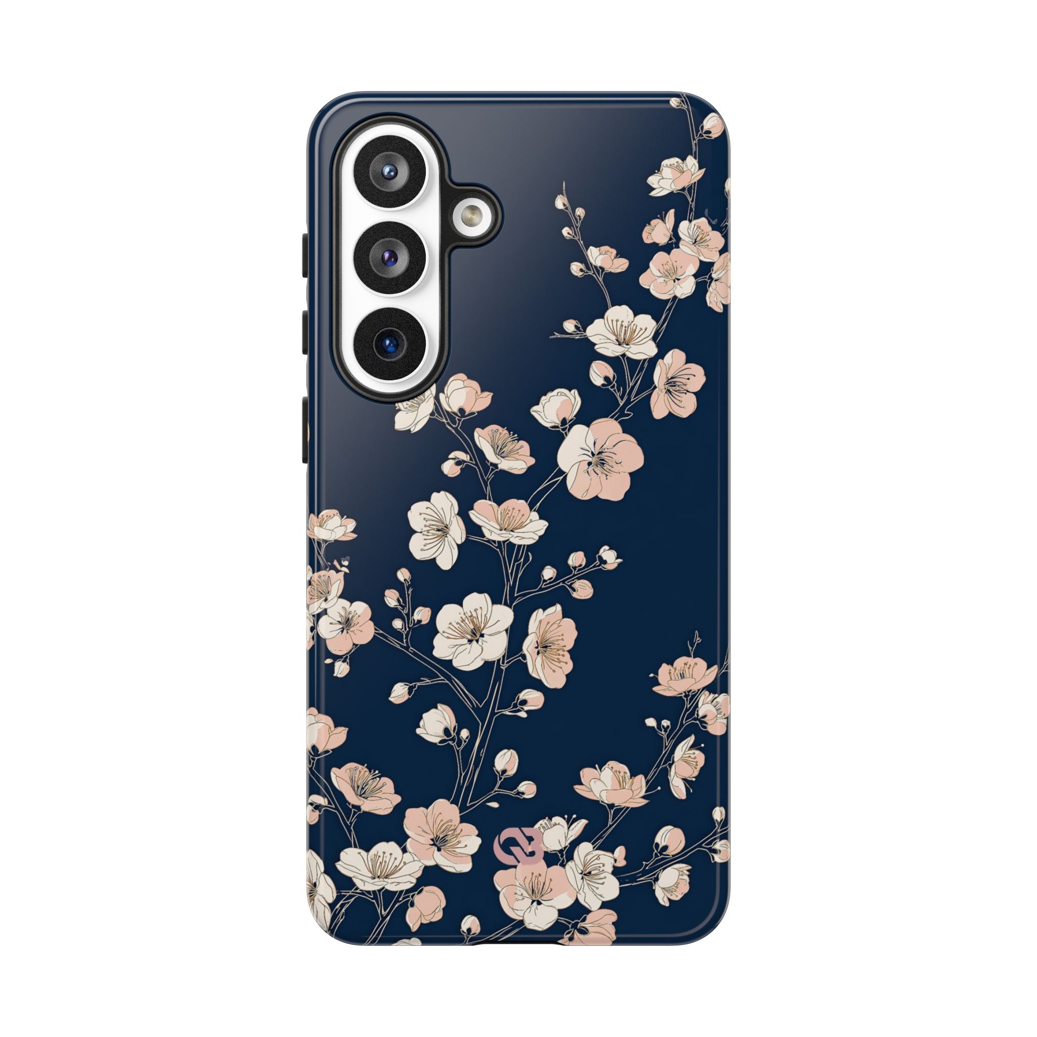 Blue Tough Phone Case for Samsung - Midnight Peach Sakura