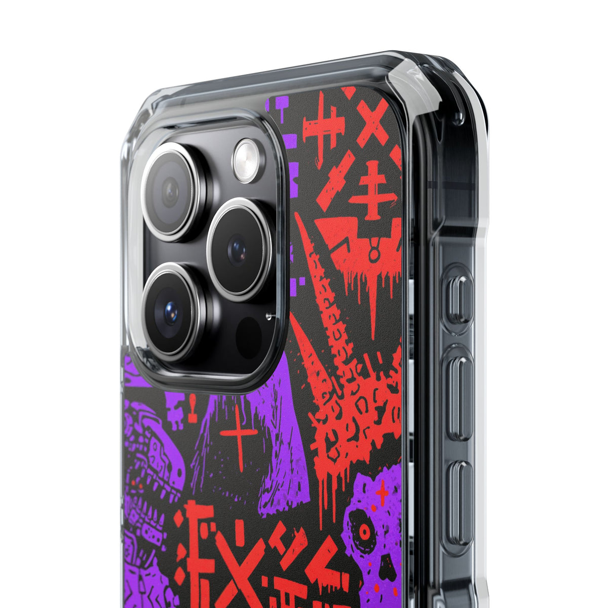 Underground Cyber Glyphs · Clear Impact Magnetic Phone Case for iPhone · Black