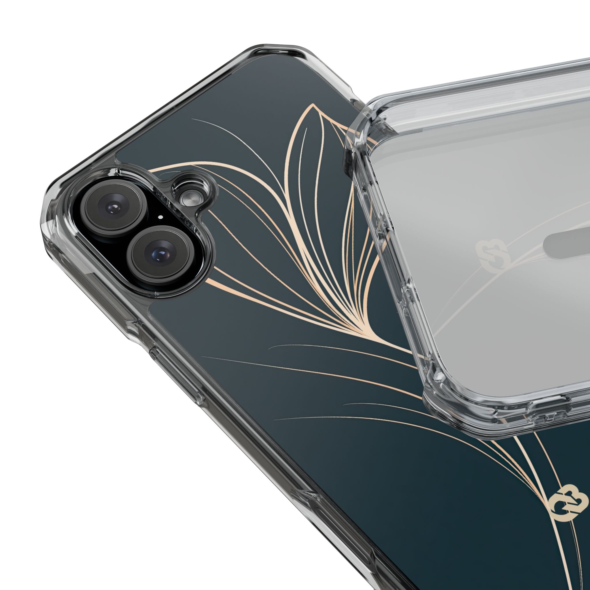 Teal Impact MagSafe Phone Case for iPhone - Sandstone Silk Flora