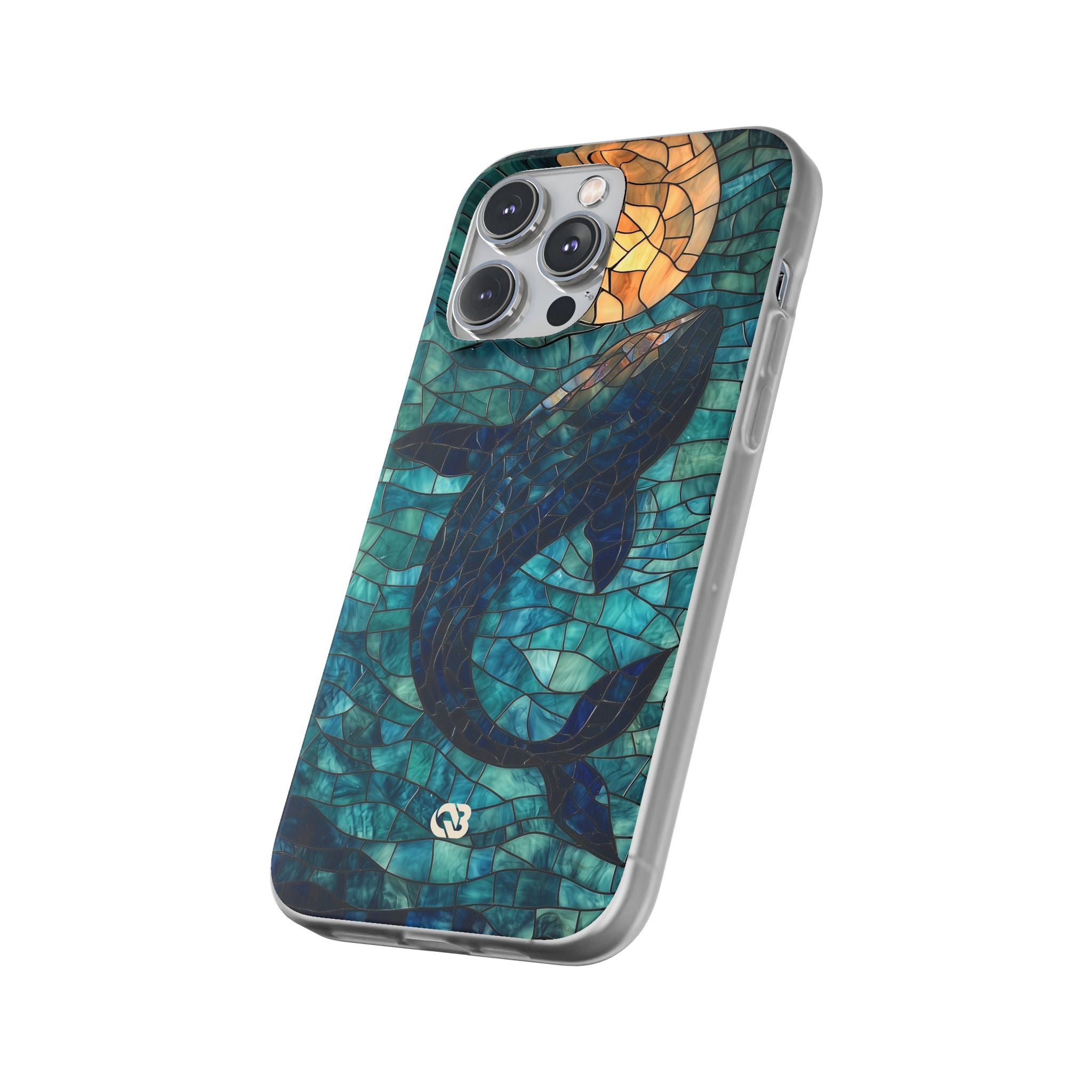 Stained Moon Whale · Soft Telefoncover for iPhone