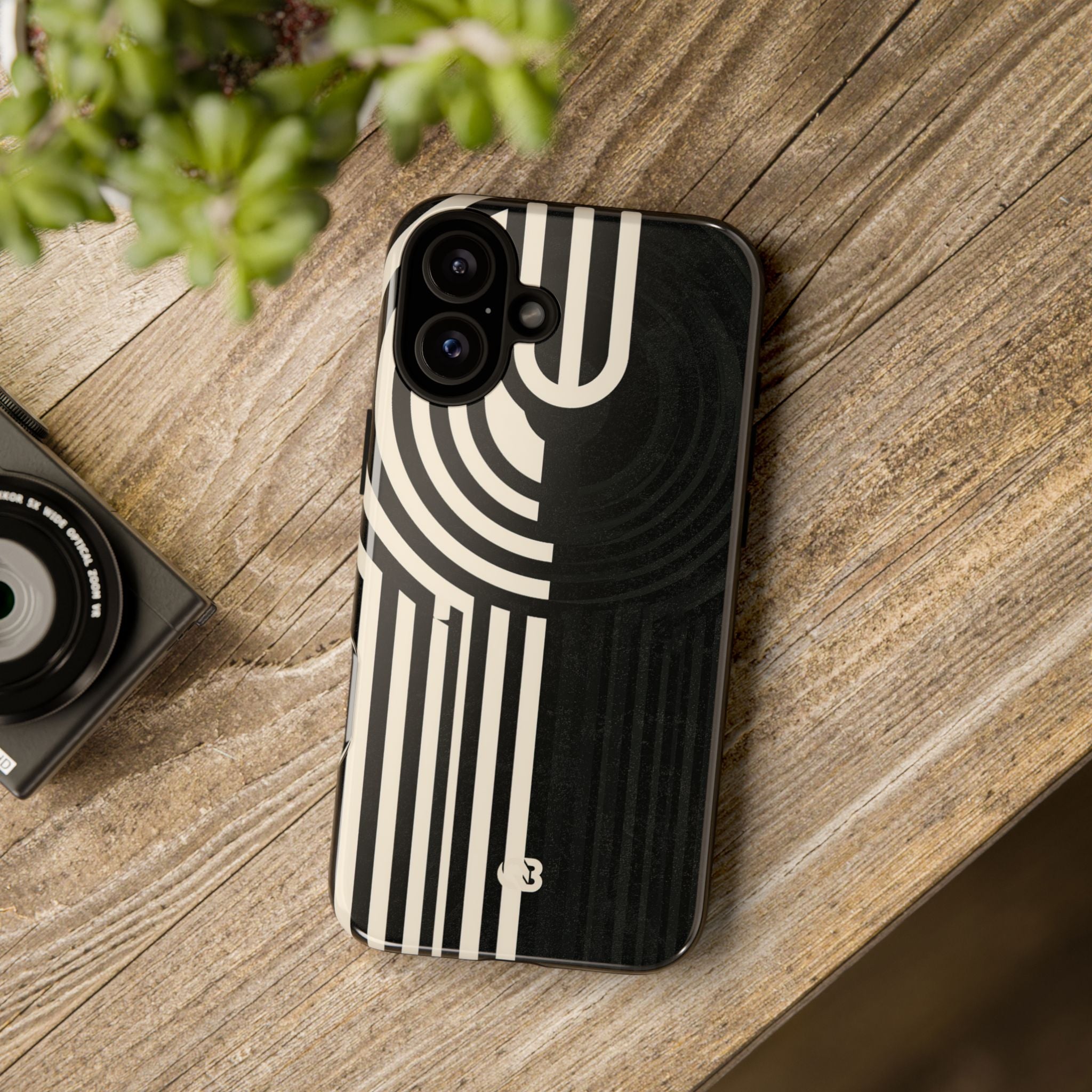 Beige Tough Phone Case for iPhone - Monolith Ivory Signal