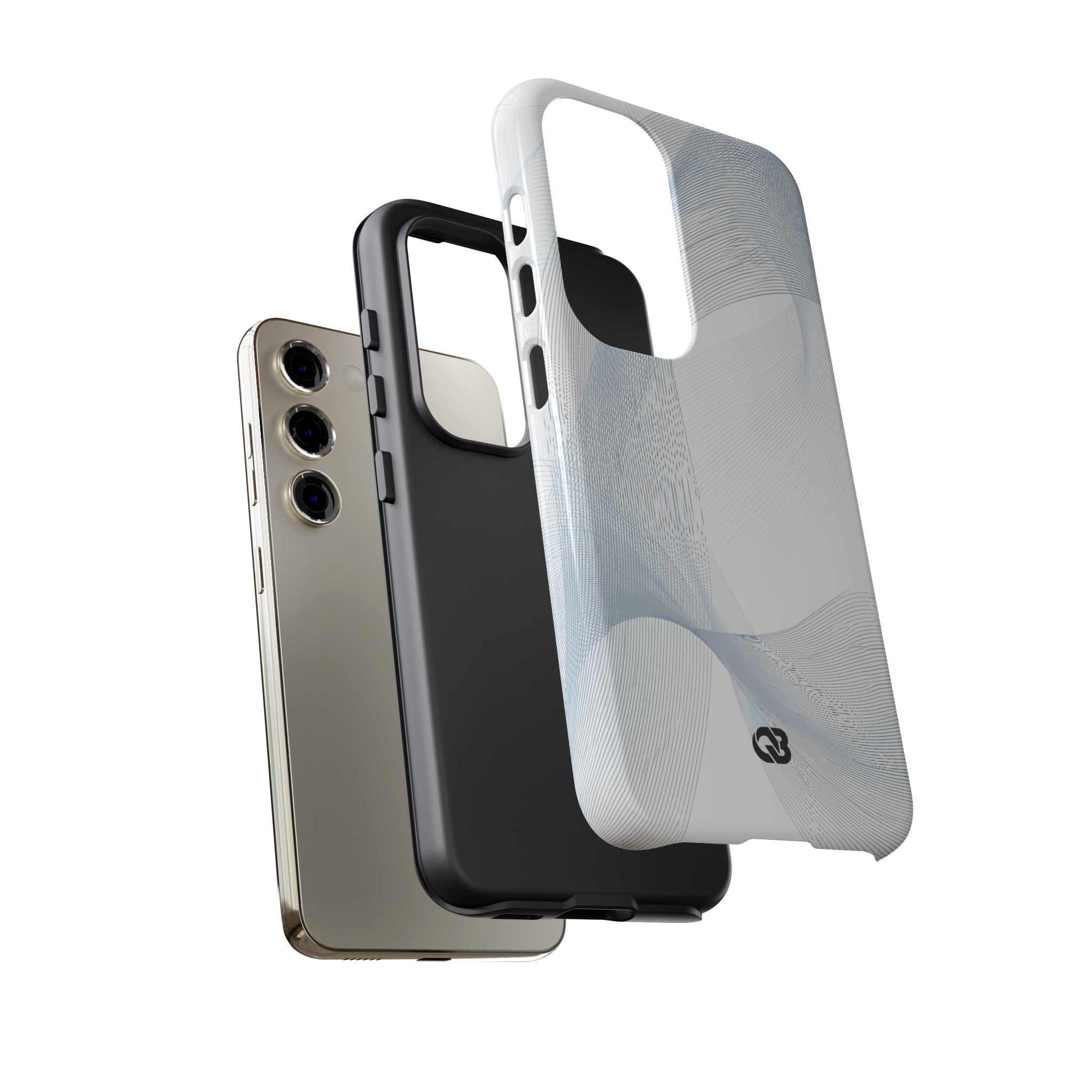 White Tough Phone Case for Samsung - Arctic Line Current