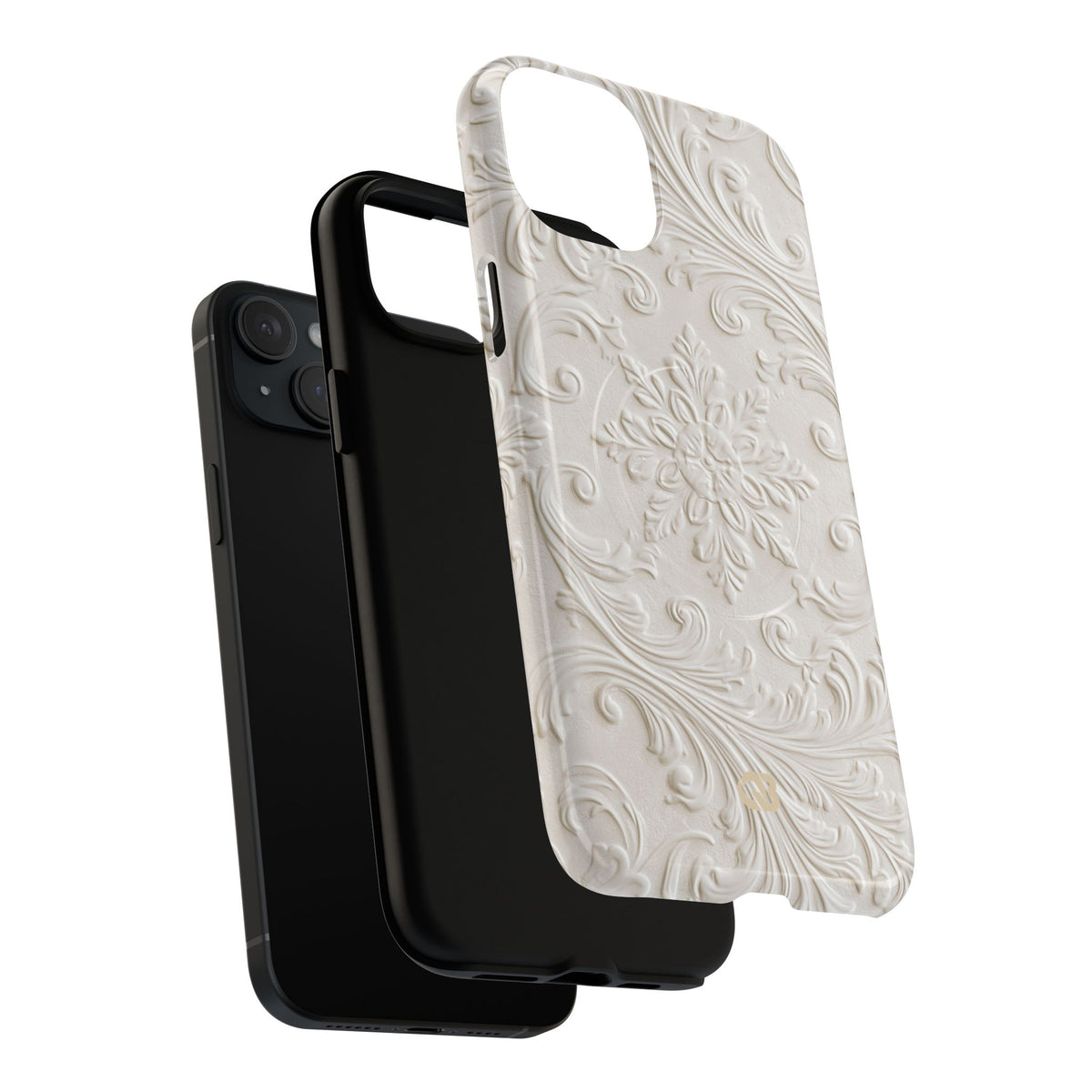 White Tough 2.0 Magsafe Phone Case for iPhone - Alabaster Floral Relief