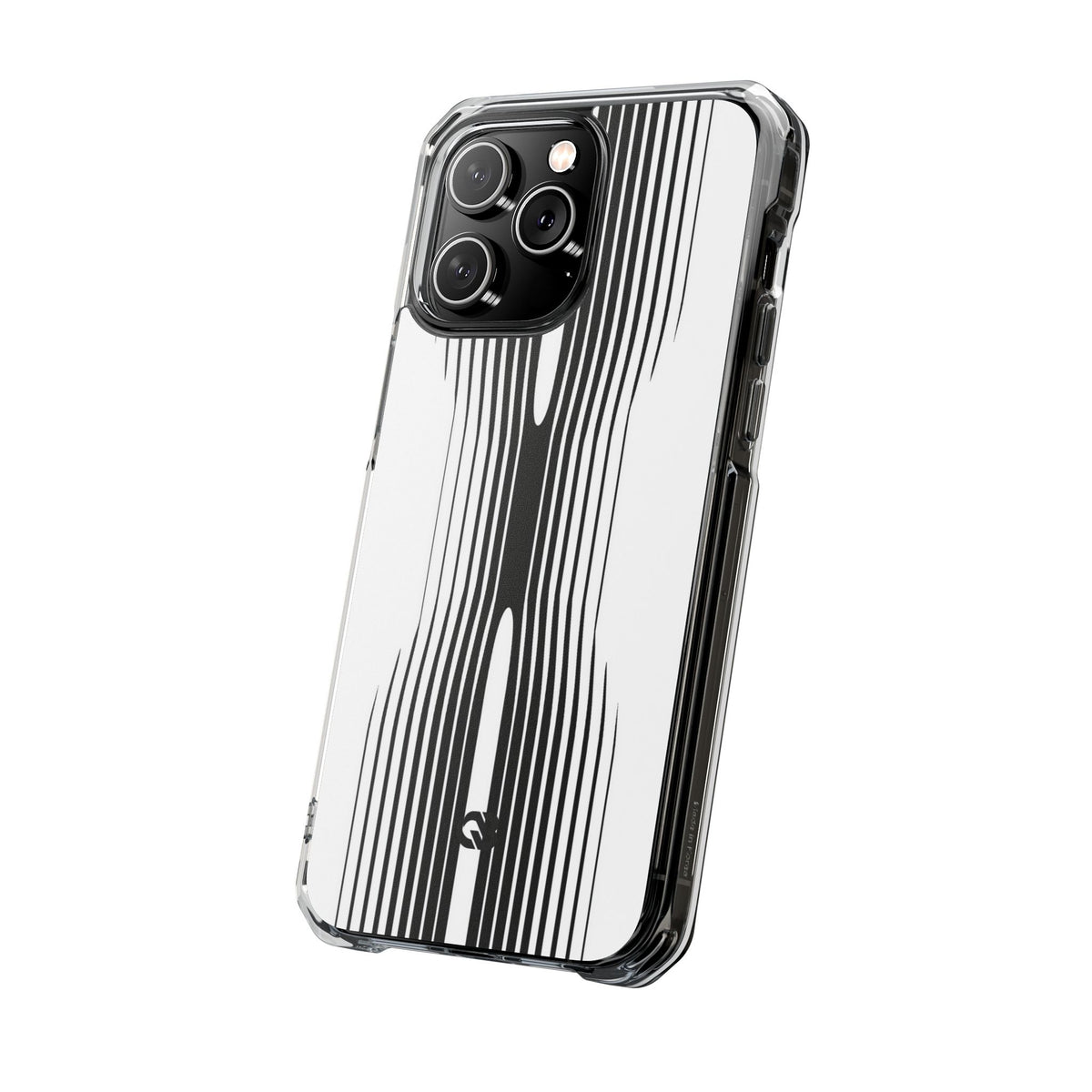 White Impact MagSafe Phone Case for iPhone - Kinetic Mono Distortion