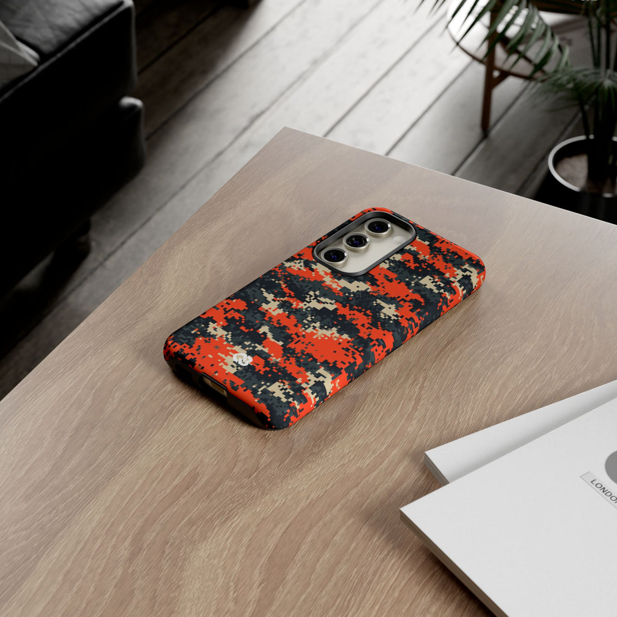 Signal Pixel Camo · Tough Phone Case for Samsung · Orange