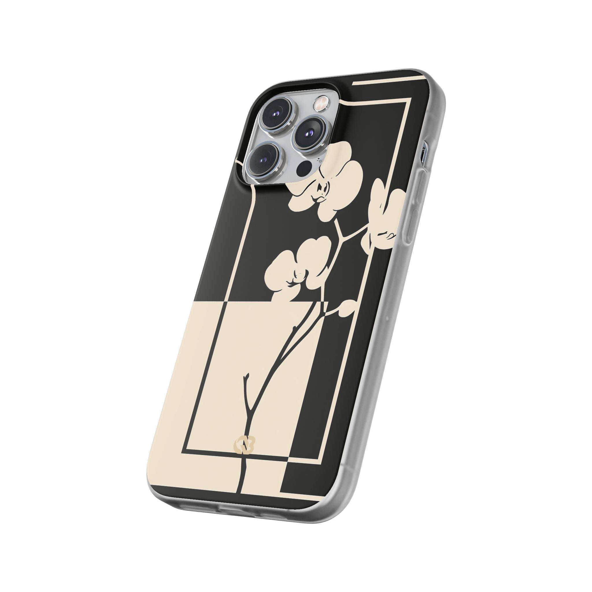 Beige Lite Phone Case for iPhone - Nocturnal Orchid Frame