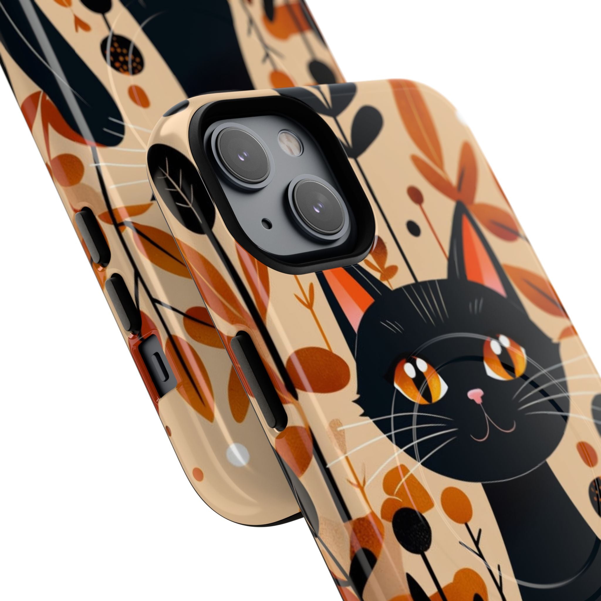 Black Cat Glow iPhone 14 Plus Case - Tough+