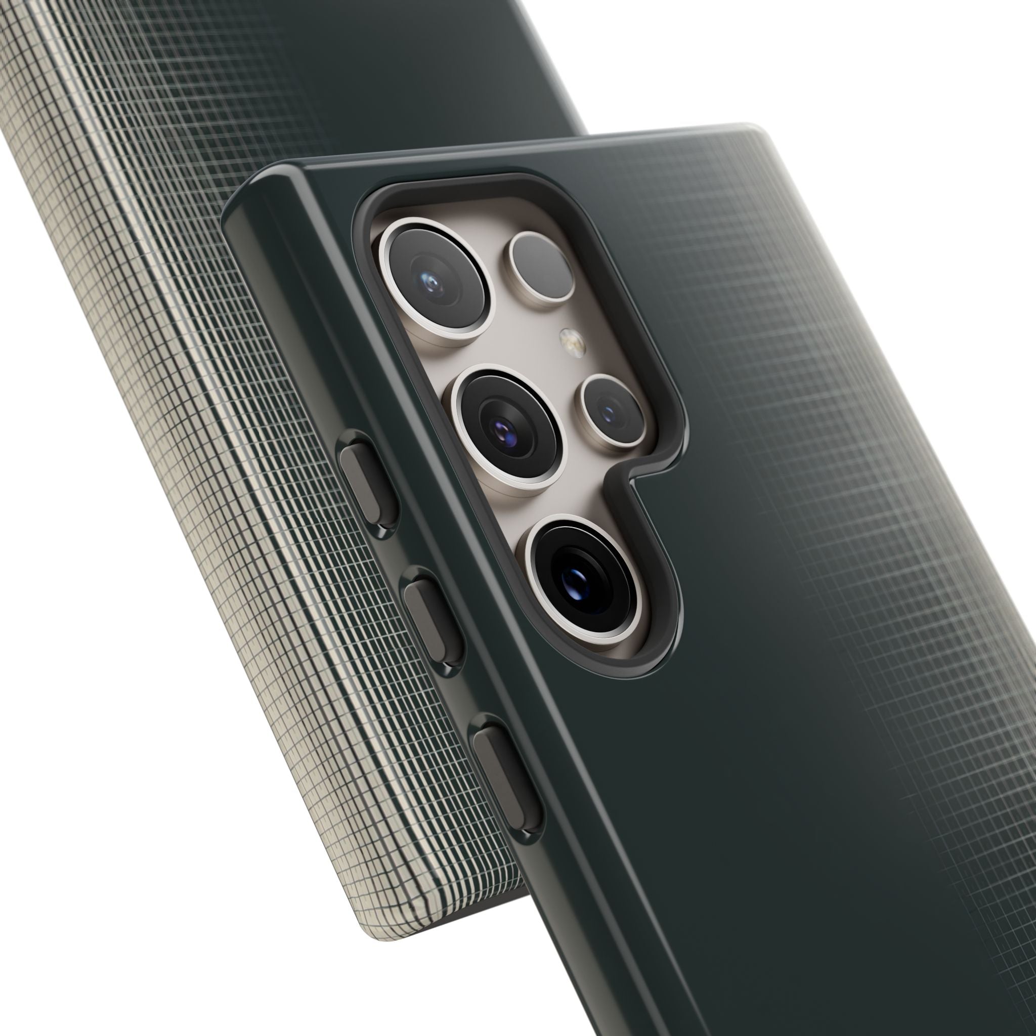 Grey Tough Phone Case for Samsung - Charcoal Tech Grid
