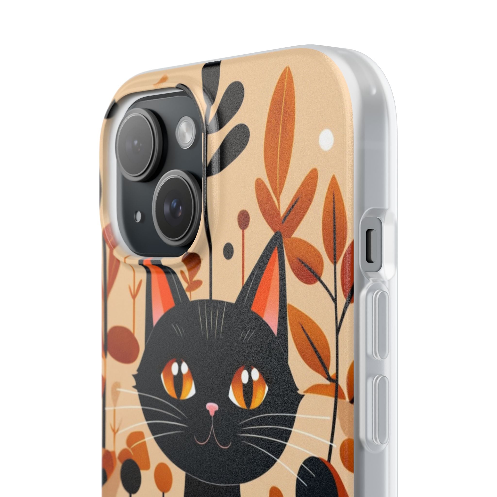 Black Cat Glow iPhone 15 Case - Soft