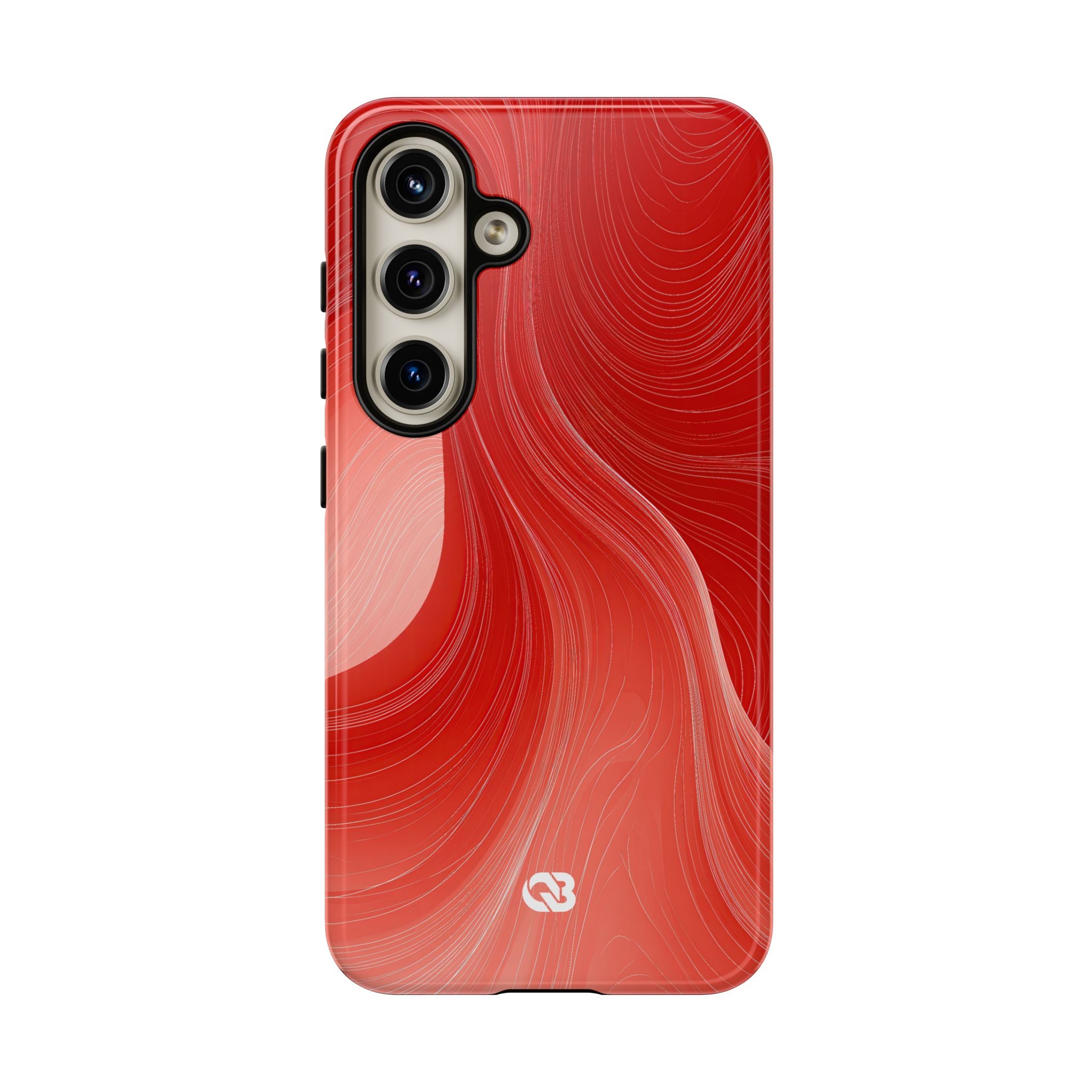 Red Tough Phone Case for Samsung - Crimson Silk Strands