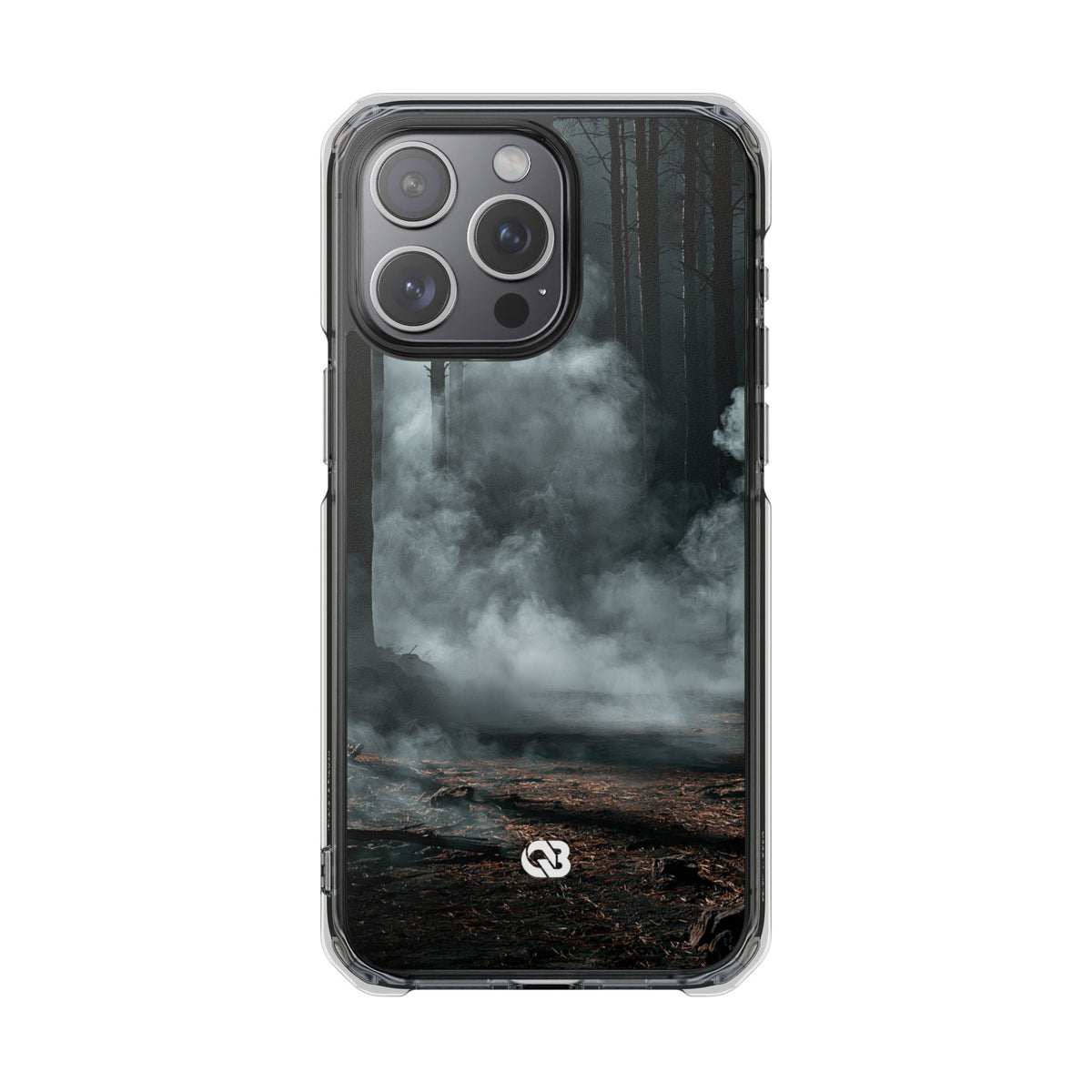 Shadowed Pine Mist · Clear Impact Magnetic Phone Case for iPhone · Black