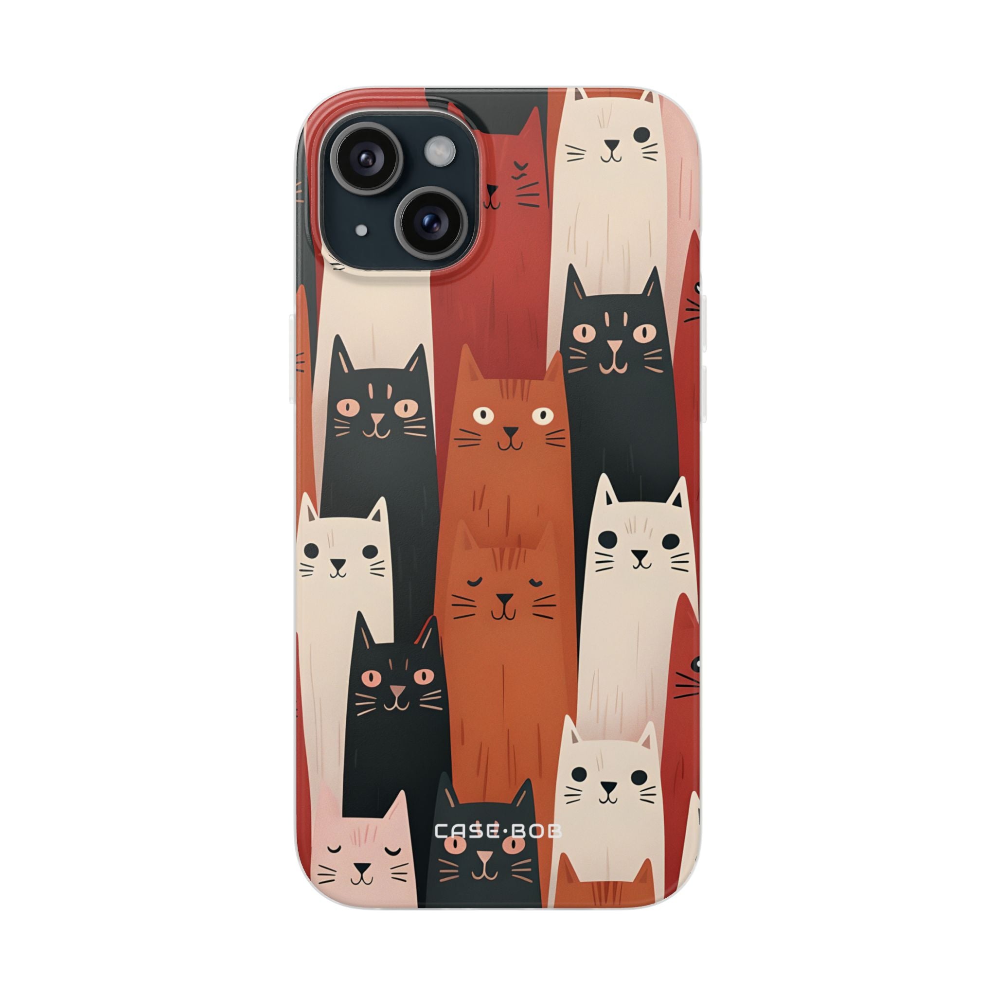 Verlängerte Katzen Schwarze iPhone 15 Plus Case - Soft