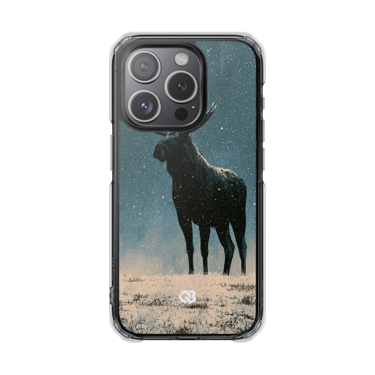 Nordic Boreal Moose · Clear Impact Magnetic Phone Case for iPhone · Blue