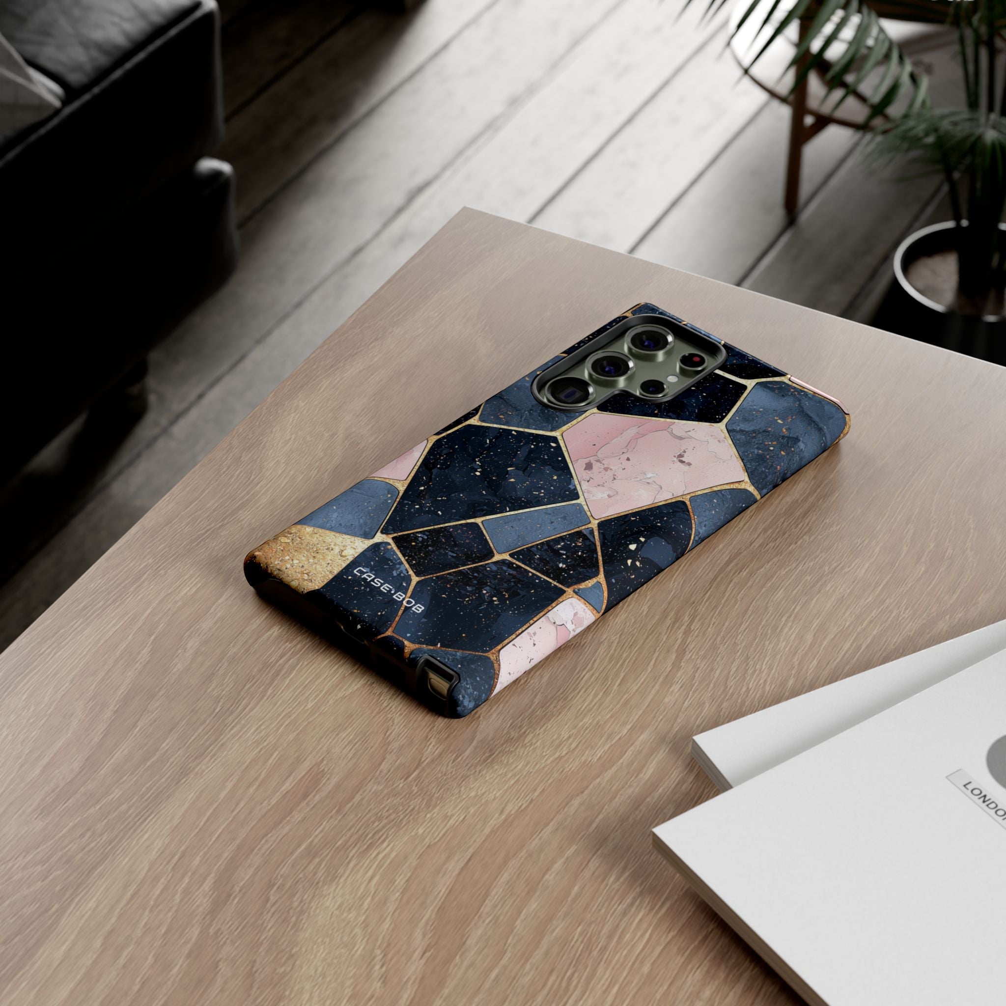 Kultainen mosaiikki Samsung S23 Ultra -kova kuori