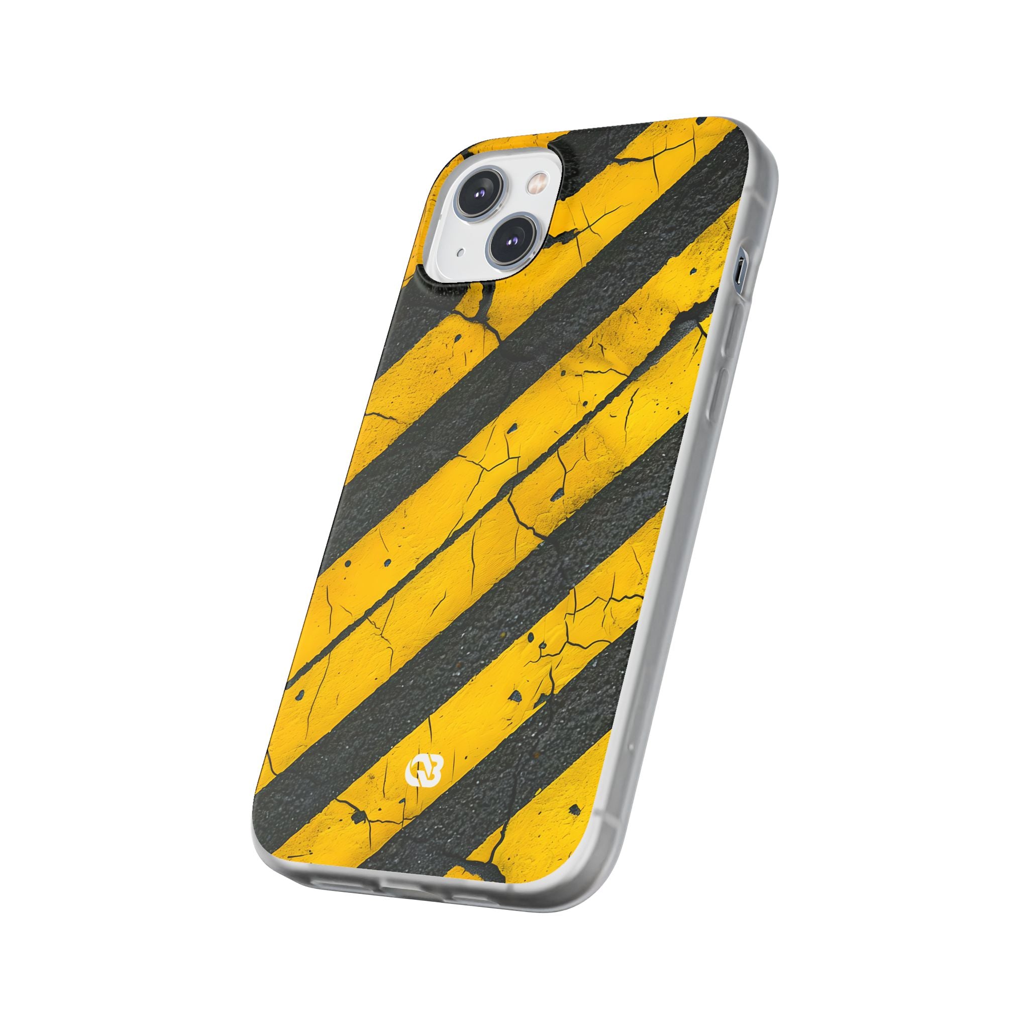 Cracked Hazard Stripes · Soft Phone Case for iPhone