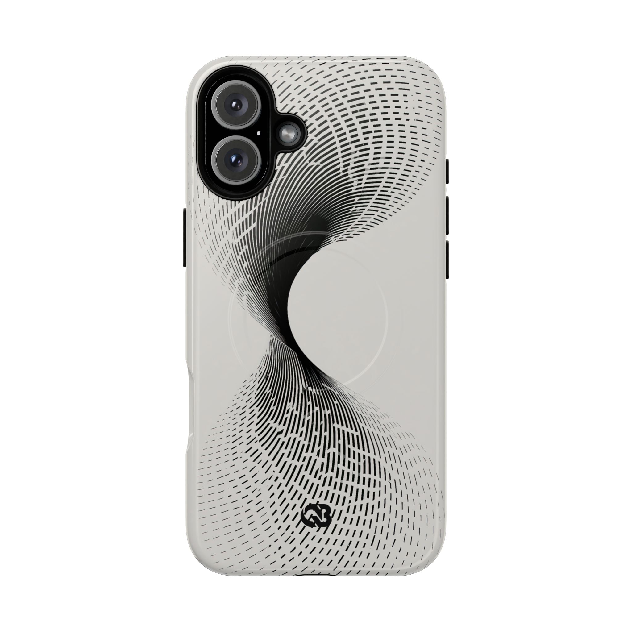 White Tough 2.0 Magsafe Phone Case for iPhone - Linear Torsion Grid